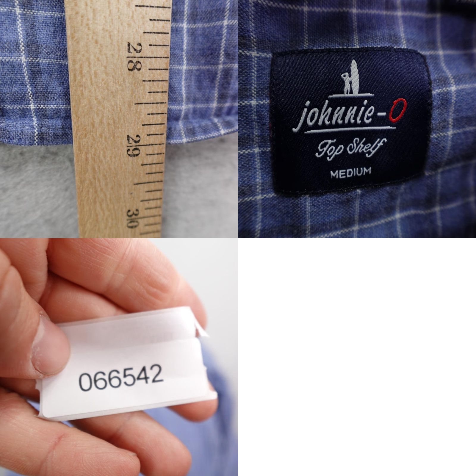 johnnie-O Johnnie-O Shirt Mens Medium Blue Plaid Flannel Button-Up Top Shelf Outdoor Sports Size US M / EU 48-50 / 2 - 8 Thumbnail
