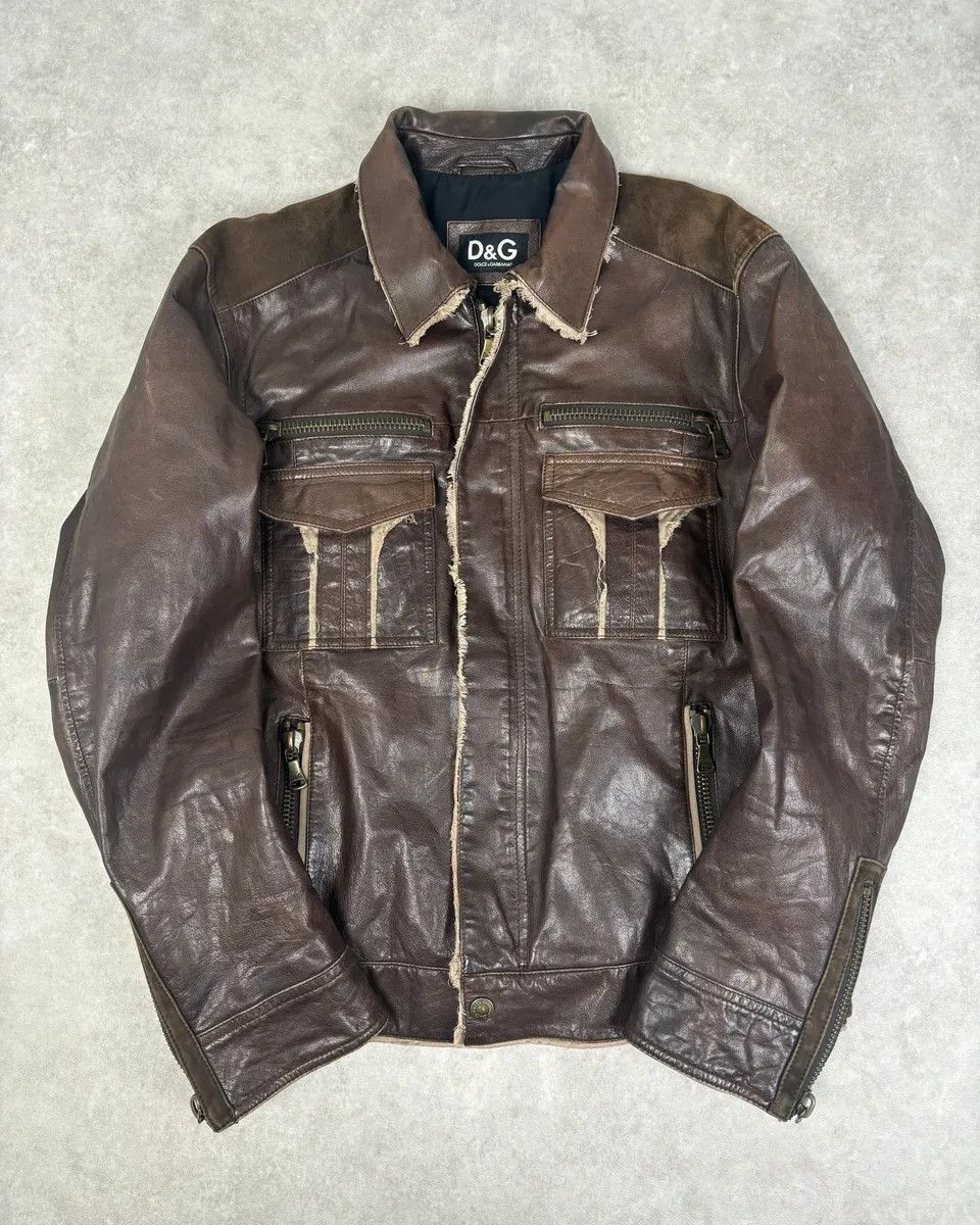 Dolce & Gabbana 2000s Dolce & Gabbana Brown Leather Rodeo Jacket Size US M / EU 48-50 / 2 - 1 Thumbnail