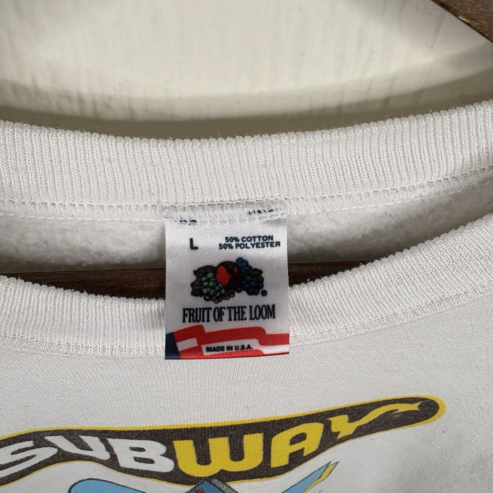 Fruit Of The Loom Vintage 1995 White Subway 25th Anniversary Crewneck Large Size US L / EU 52-54 / 3 - 4 Thumbnail