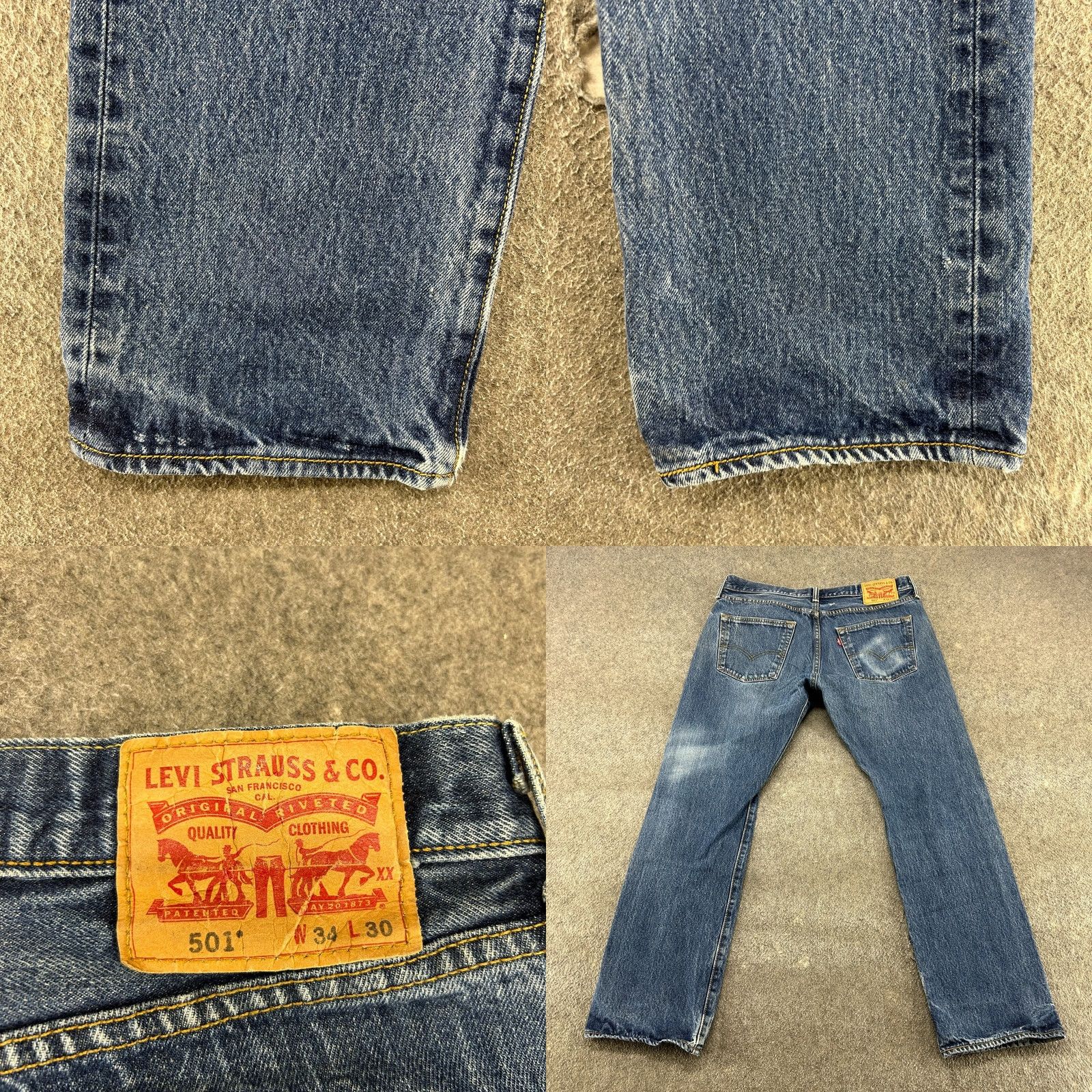 Levi's VINTAGE Levi's 501 Jeans Men 34x30 Blue Regular Fit Distressed Straight Denim 5-Pocket Retros Size US 34 / EU 50 - 9 Thumbnail