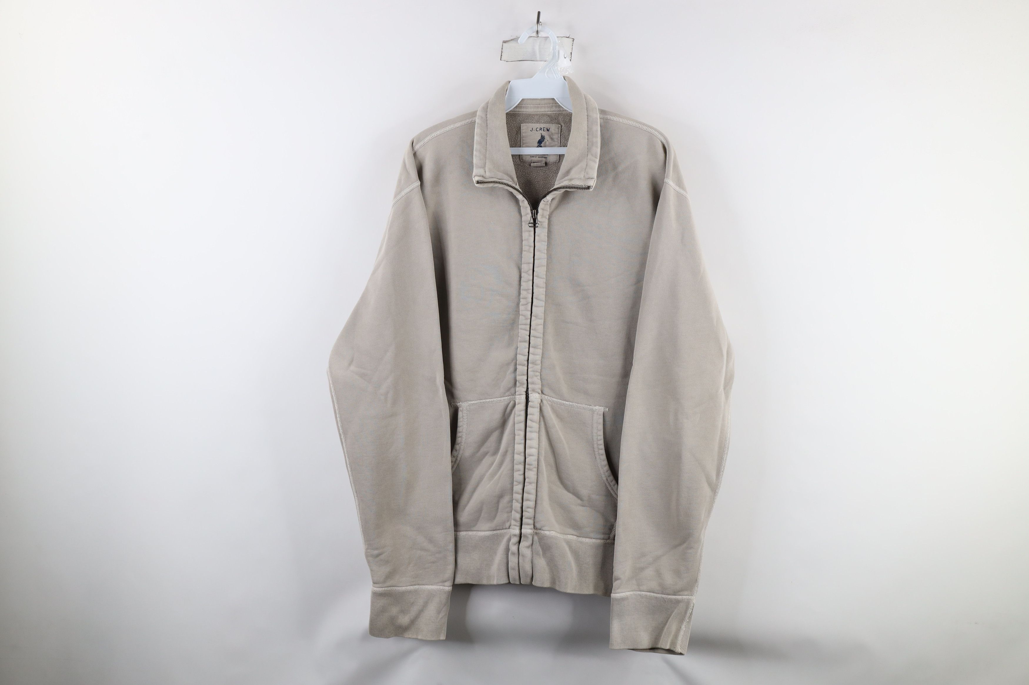 J.Crew × Vintage J Crew Stonewash Vintage Fleece Full Zip Sweatshirt Gray Size US L / EU 52-54 / 3 - 1 Thumbnail