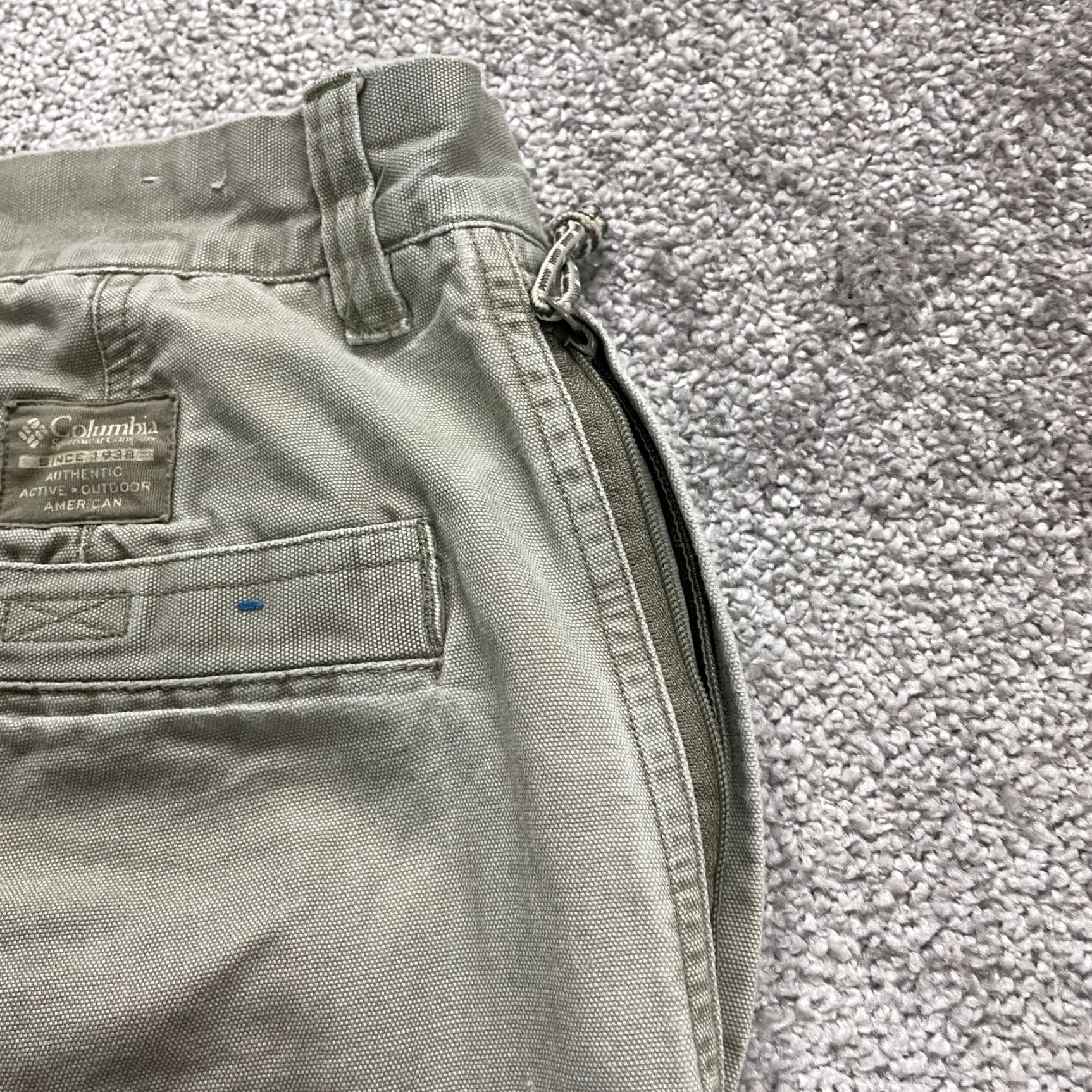 Vintage Columbia Chino Pants Mens 32 Green Straight Leg Snap Casual Cotton 32x31 Size US 32 / EU 48 - 7 Thumbnail