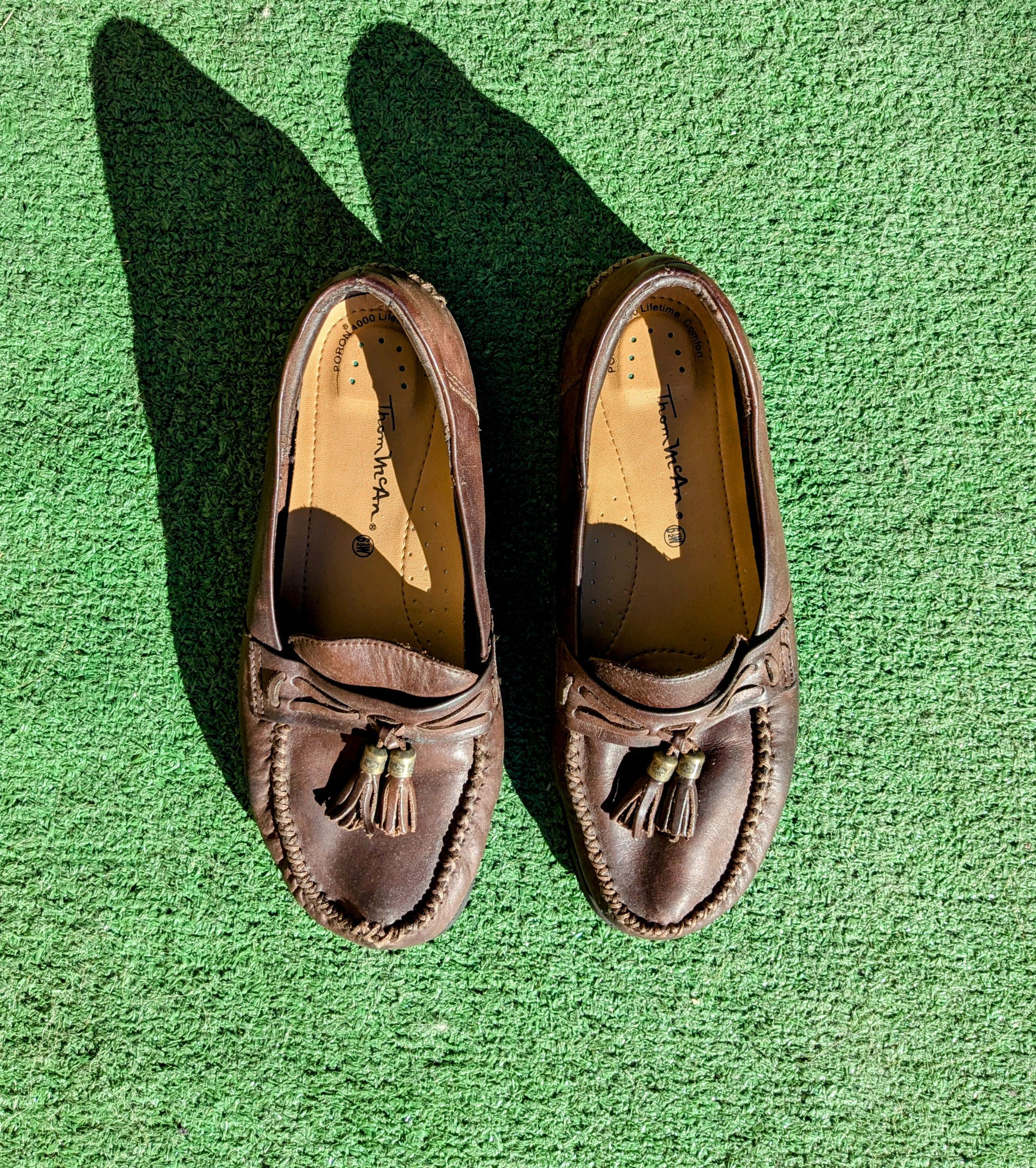 Vintage Vintage Thom McAn Brown Leather Loafer Tassels 21244 Shoes Size US 6.5 / IT 36.5 - 2 Thumbnail