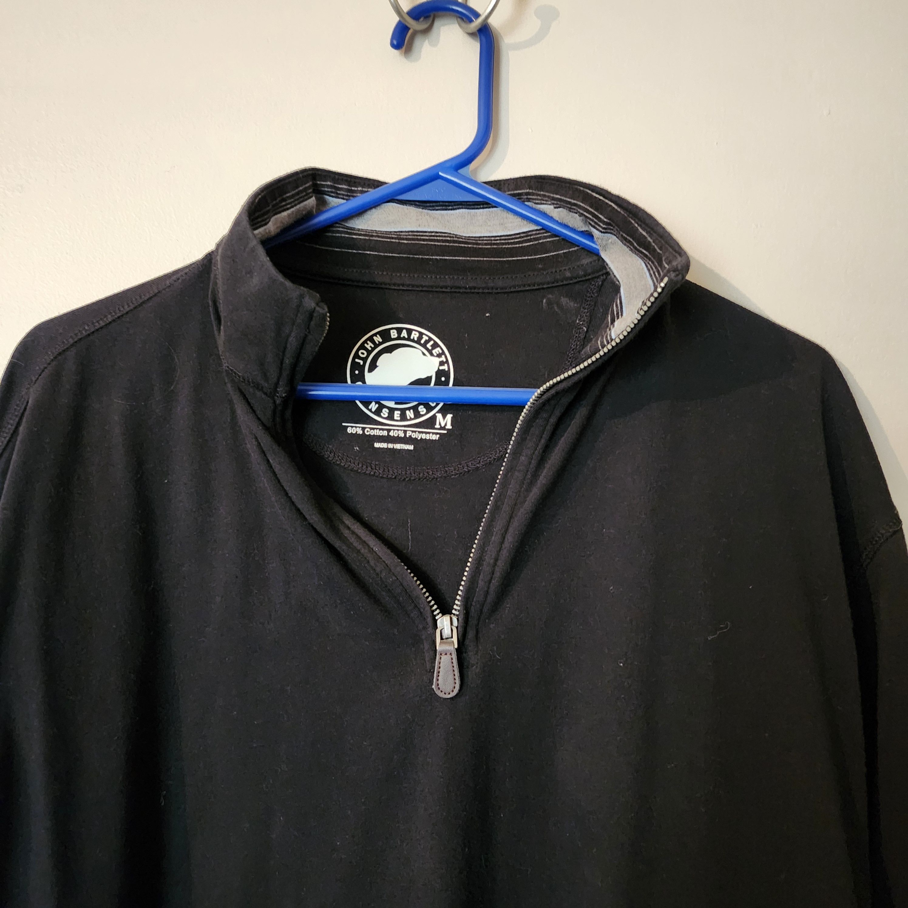 John Bartlett John Bartlett Consensus Men's M Black 1/4 Zip Pullover Top Size US M / EU 48-50 / 2 - 4 Thumbnail