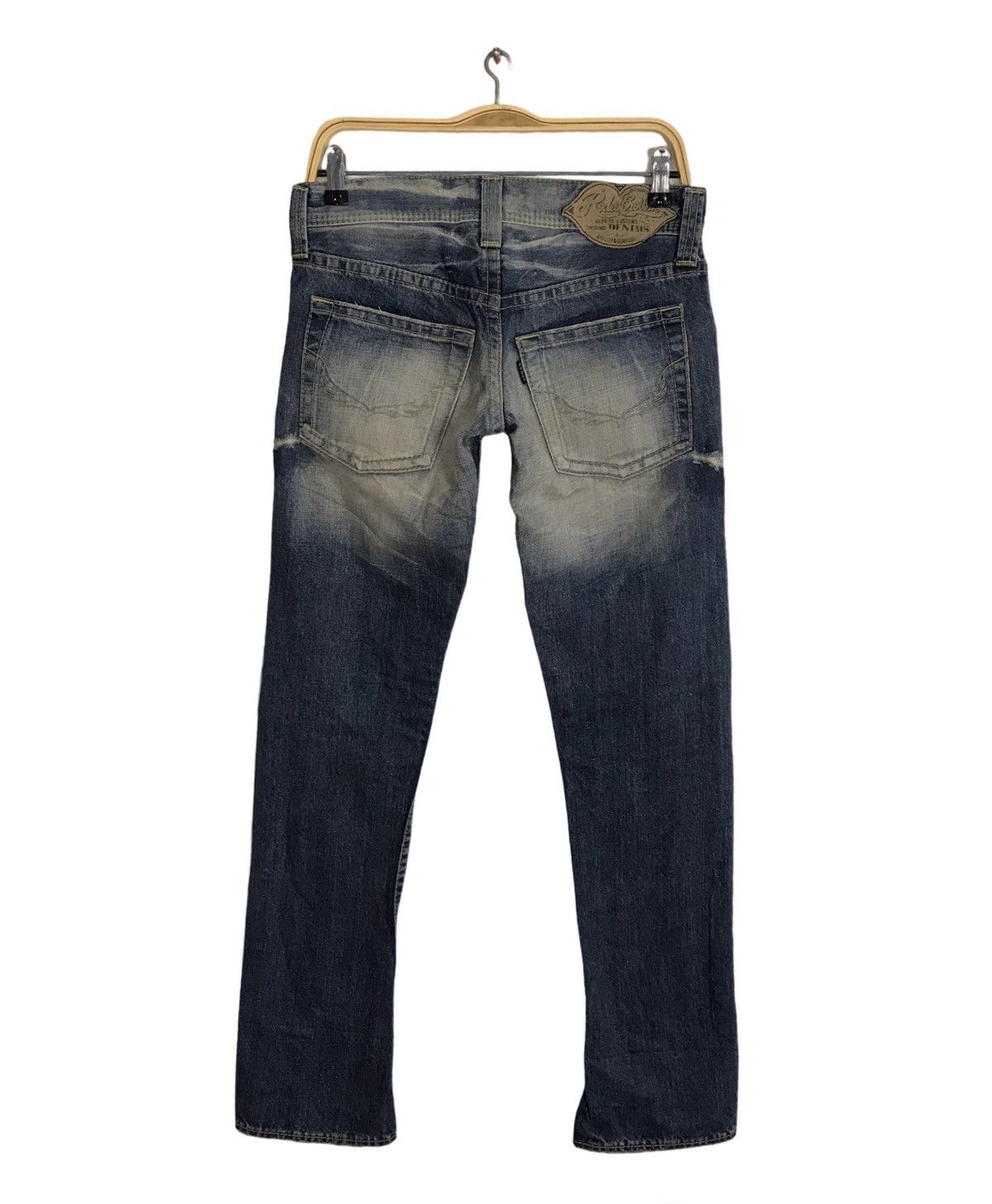 Japanese Brand Rodeo Crown Distressed Indigo Denim Jeans Pants Slim Cut Size US 28 / EU 44 - 2 Thumbnail