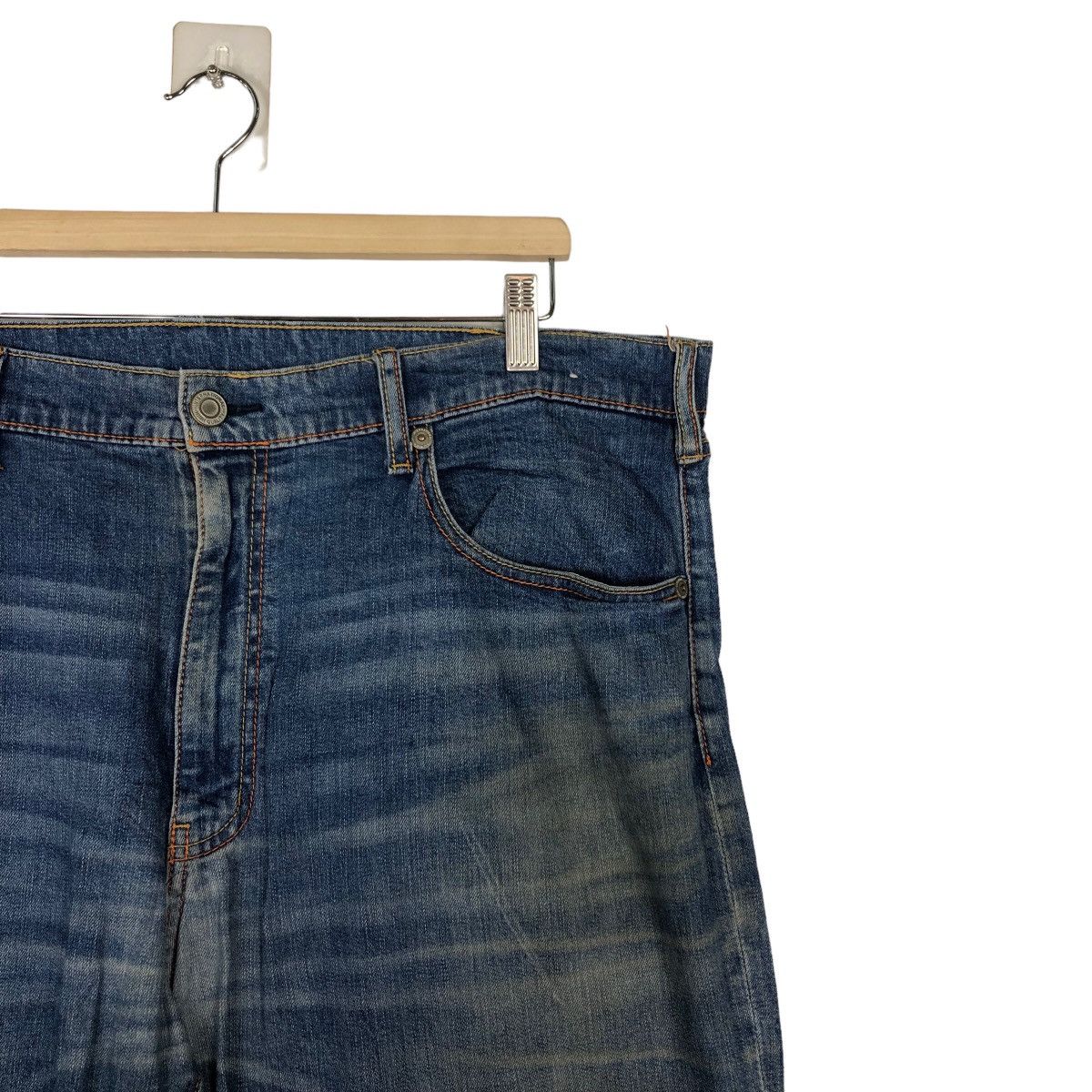 Japanese Brand 🔥VINTAGE DISTRESSED DENIM JEANS JAPAN INSPIRE ISSEY MIYAKE Size US 40 / EU 56 - 5 Thumbnail
