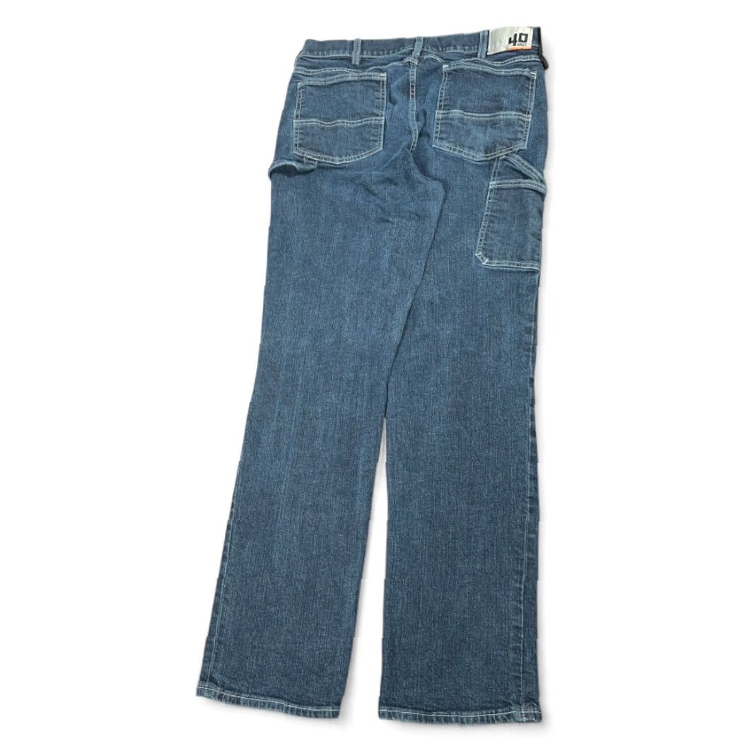 Vintage Duluth Jeans Mens 34x33 Blue Dark Wash 40 Grit Carpenter Workwear Denim Jeans Size US 34 / EU 50 - 2 Thumbnail