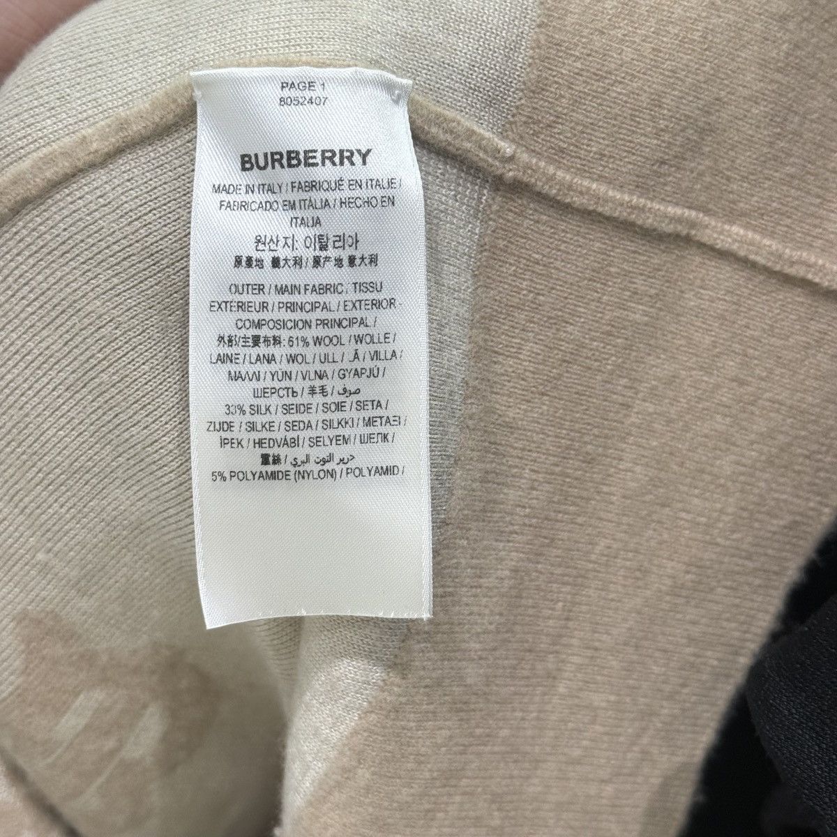 Burberry Burberry Camel TB Monogram Printed V-neck Wool K26WX Size S / US 4 / IT 40 - 6 Thumbnail