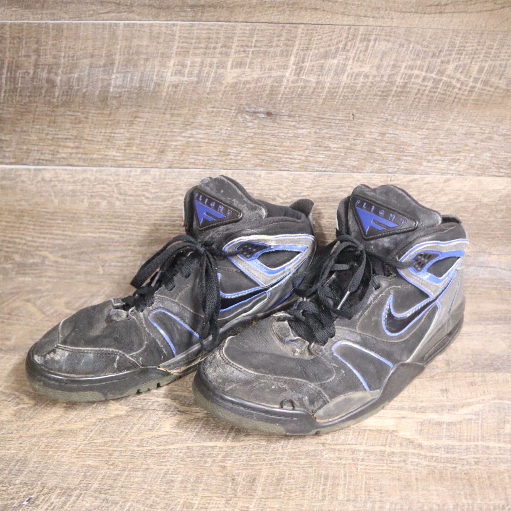 Nike Nike Air Flight Falcon High Top Sneakers Black and Blue Adult Men's Size 13 Athleisure Size US 13 / EU 46 - 2 Thumbnail