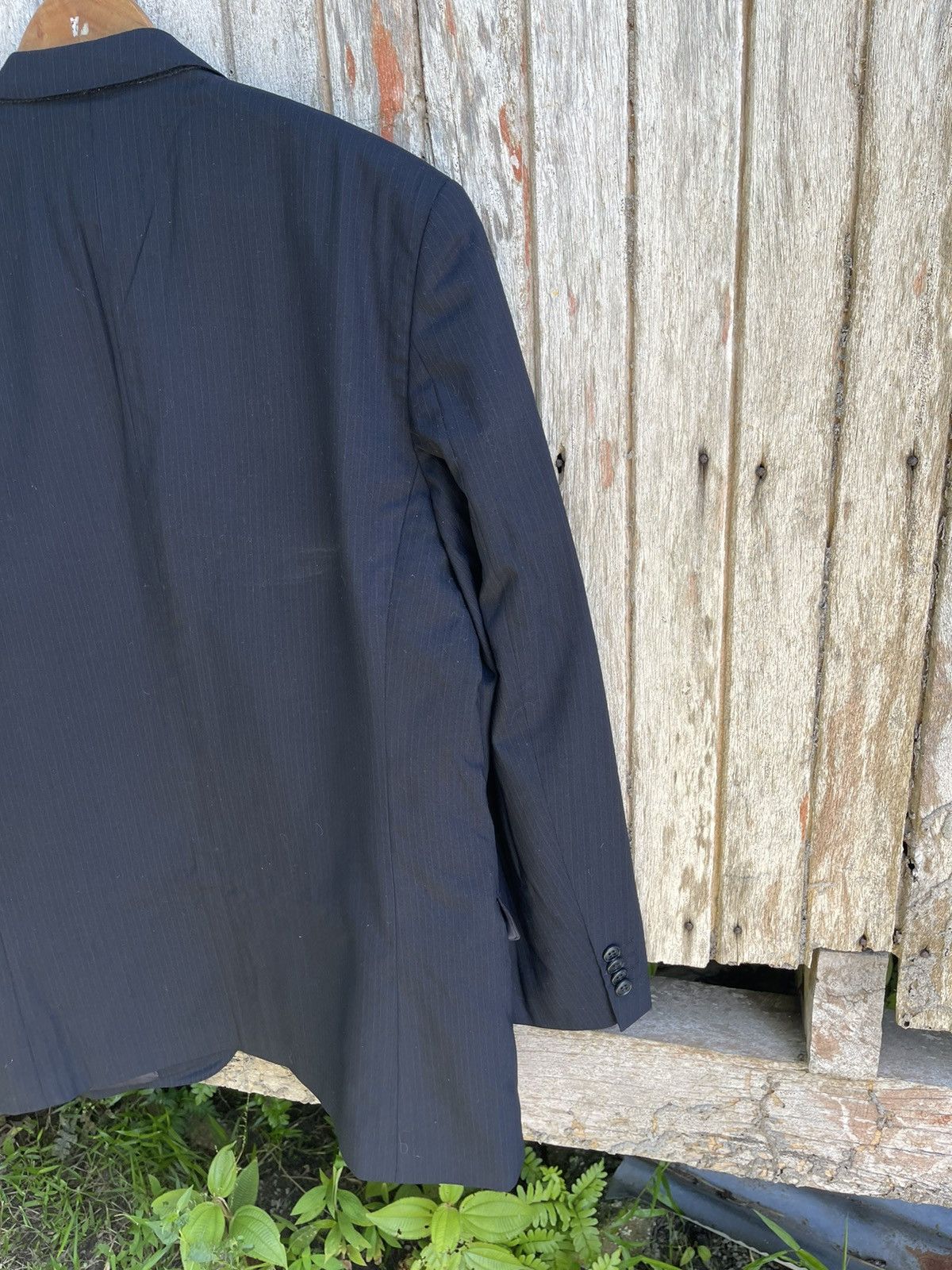 Kansai Yamamoto SISSY by Kansai Yamamoto Black Pinstripe Blazer Vintage 1990 Size 42R - 7 Thumbnail