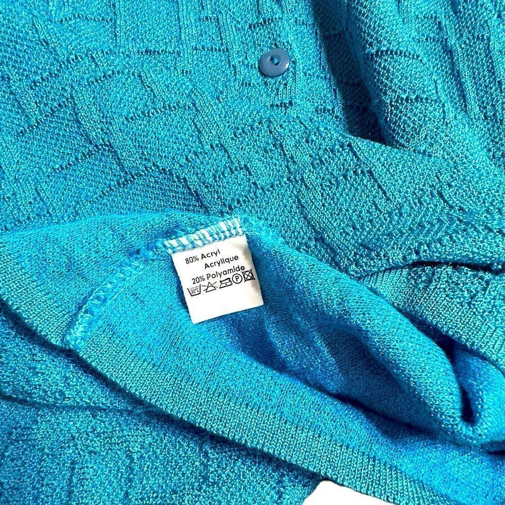 Carmina Vintage Carmina Turquoise Short Sleeve V neck Cardigan Sweat Size S / US 4 / IT 40 - 4 Thumbnail