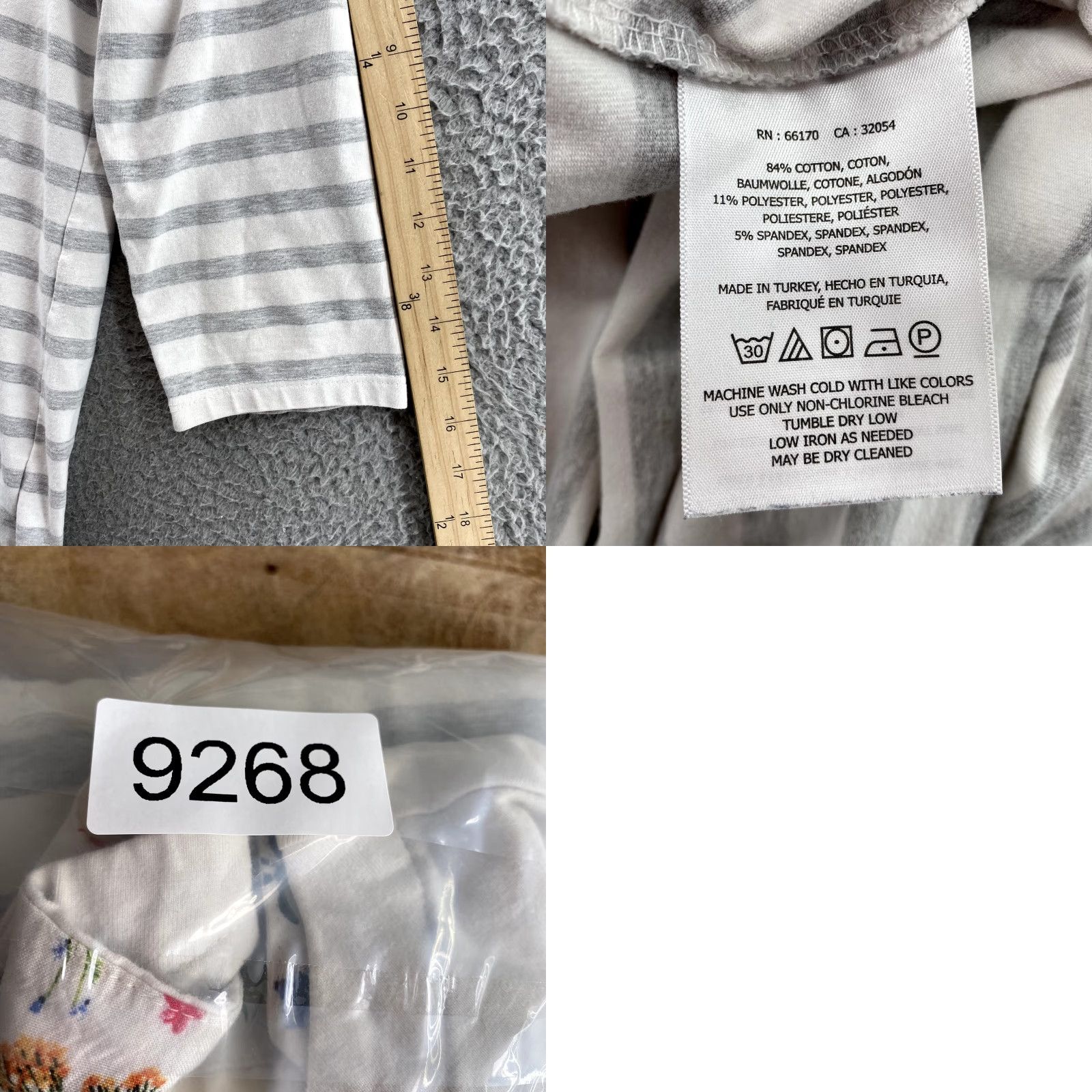 Vintage Maeve Shirt Women's Med Gray Striped Nautical Preppy Academia 3/4 Sleeve Casual Boat Classic Teacher Vintage No Size M / US 6-8 / IT 42-44 - 9 Thumbnail
