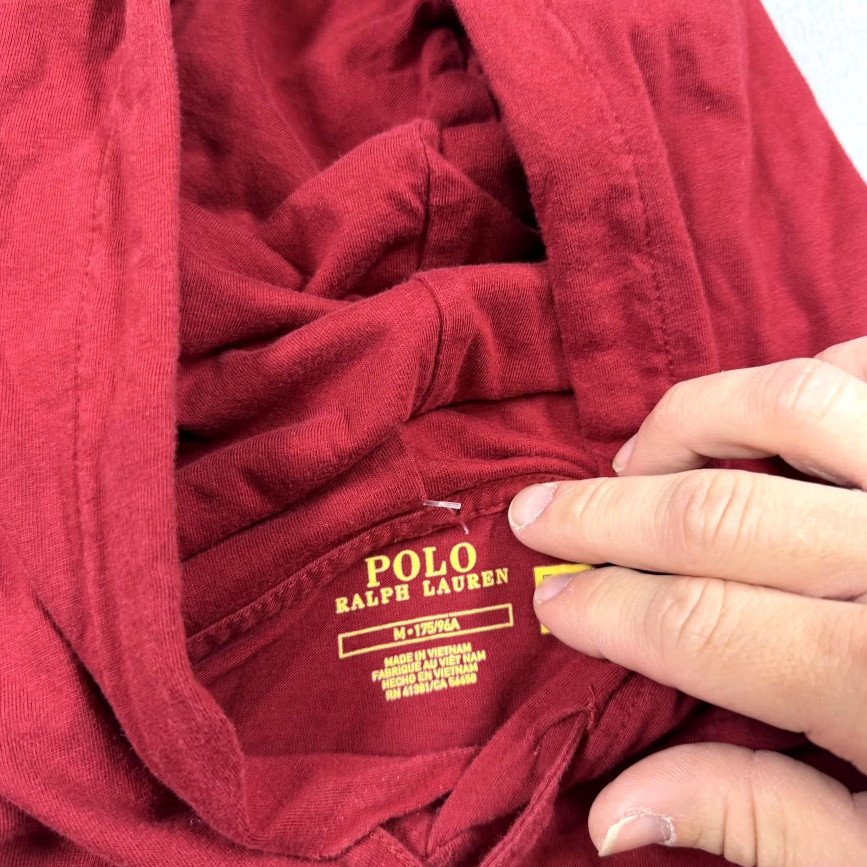 Polo Ralph Lauren Polo Ralph Lauren Hoodie Sweatshirt Mens M Red Lightweight Jersey Pullover Crew Neck Hooded Logo Embroidered Size US M / EU 48-50 / 2 - 2 Thumbnail
