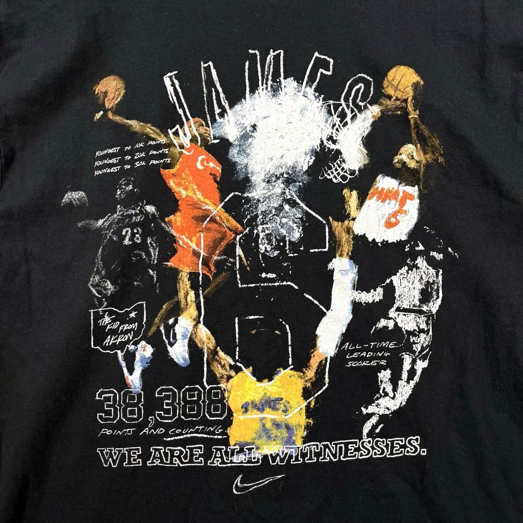 Nike Nike LeBron James Scoring Record Tee Mens XL Black Graphic T-Shirt NBA Lakers Size US XL / EU 56 / 4 - 2 Thumbnail