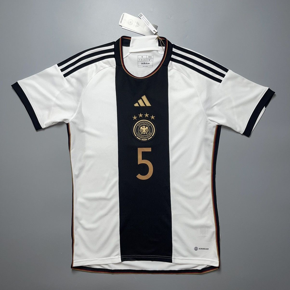 Adidas GERMANY ADIDAS 2022 WORLD CUP SOCCER HOME JERSEY #5 HUMMELS Size US S / EU 44-46 / 1 - 2 Thumbnail