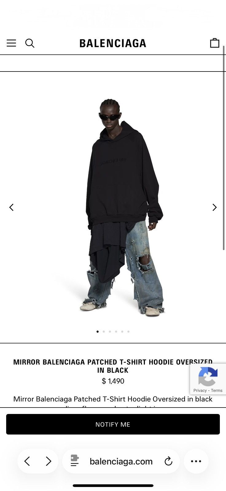 Balenciaga Mirror Balenciaga Patched T-Shirt Hoodie Oversized Size US L / EU 52-54 / 3 - 10 Thumbnail