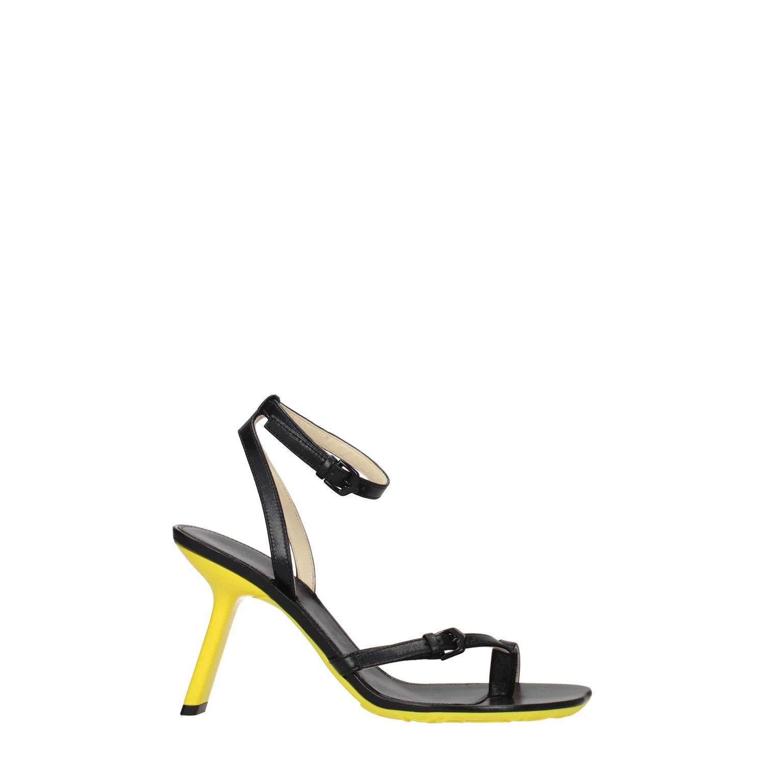 Loewe ob1o1e1124 Leather Flip Flops in Black Yellow Size US 6 / IT 36 - 1 Thumbnail