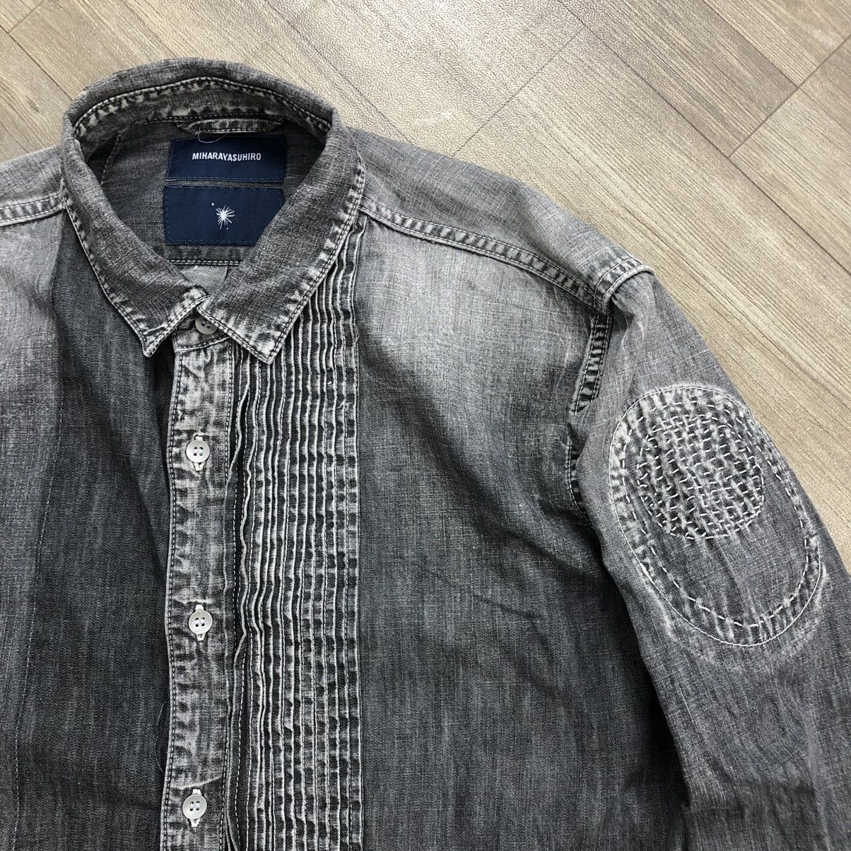 Japanese Brand × Maison MIHARA YASUHIRO Vintage Miharayasuhiro Sashiko Patchworks Washed Denim Shirt Size US L / EU 52-54 / 3 - 7 Thumbnail