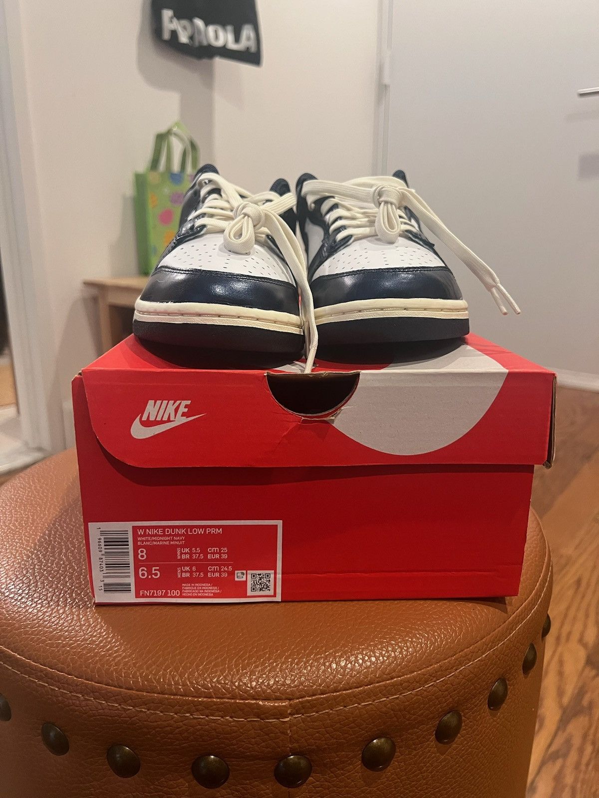 Nike Nike Dunk Low PRM - Vintage Navy ( SZ W8) Size US 8 / IT 38 - 4 Thumbnail