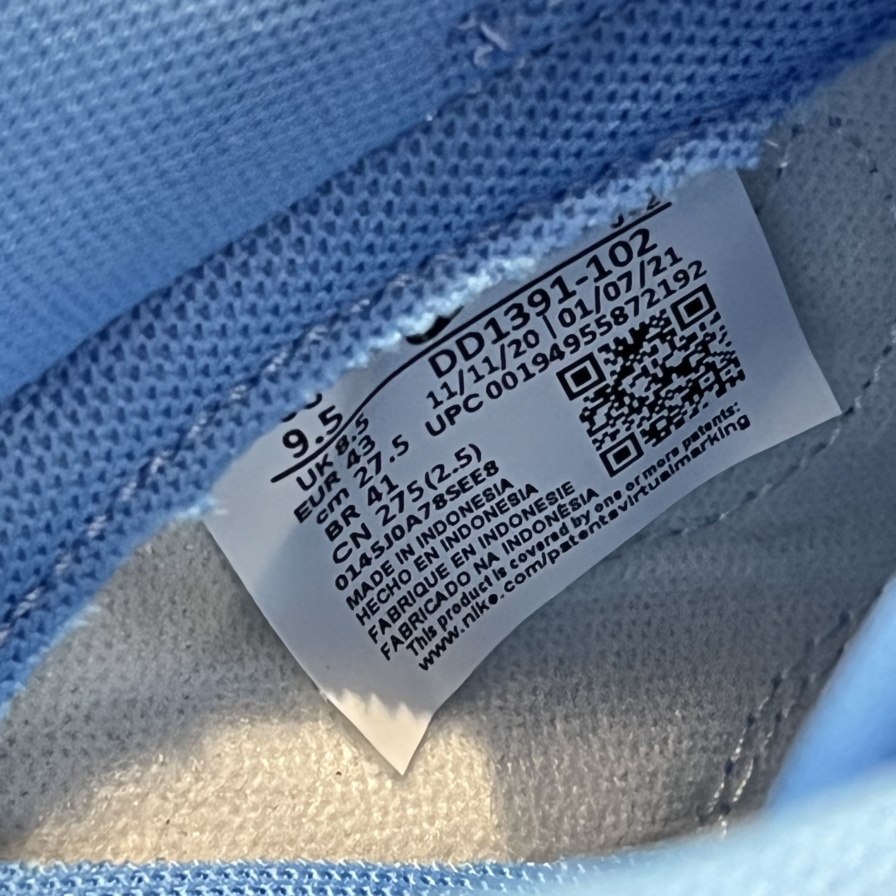 Nike Nike Dunk Low UNC 2021 Size US 9.5 / EU 42-43 - 7 Thumbnail