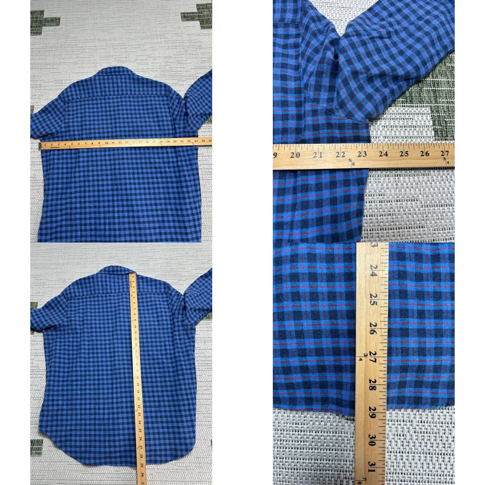 Vintage Frank And Eileen Shirt Womens Medium Blue Cotton Plaid Flannel Button Up Size M / US 6-8 / IT 42-44 - 8 Thumbnail