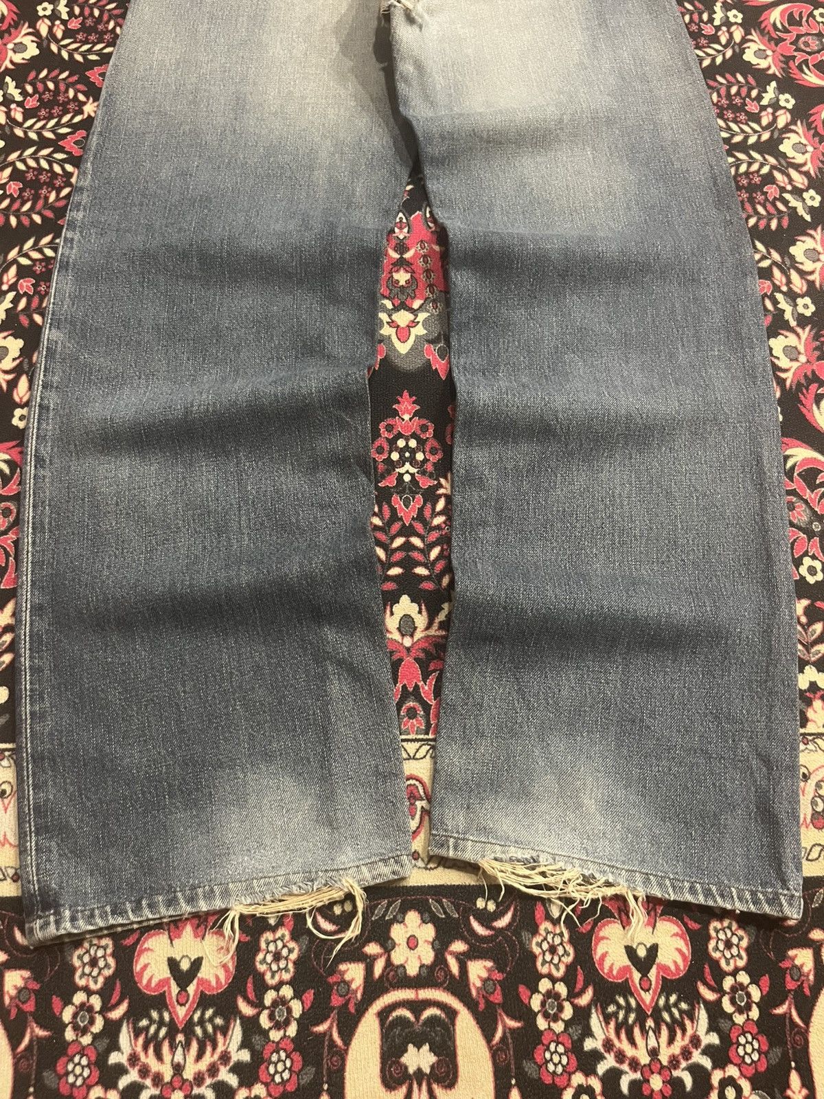 Edwin Vintage Edwin 505X Blue Washed Selvedge Frayed Leg Jeans Size US 32 / EU 48 - 14 Thumbnail
