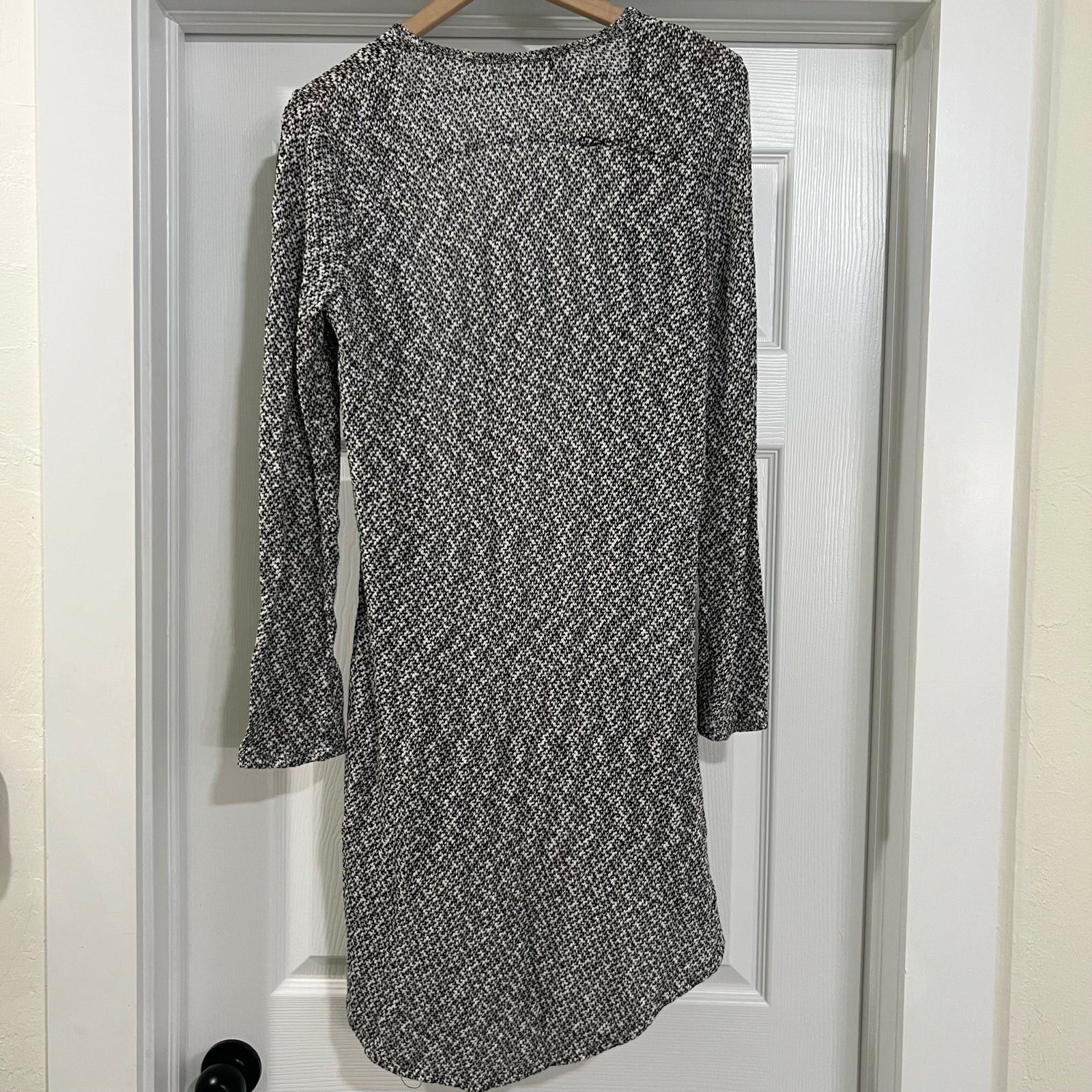 Other Black & White Knit Button Front Duster Cardigan Long Length Size S / US 4 / IT 40 - 4 Thumbnail