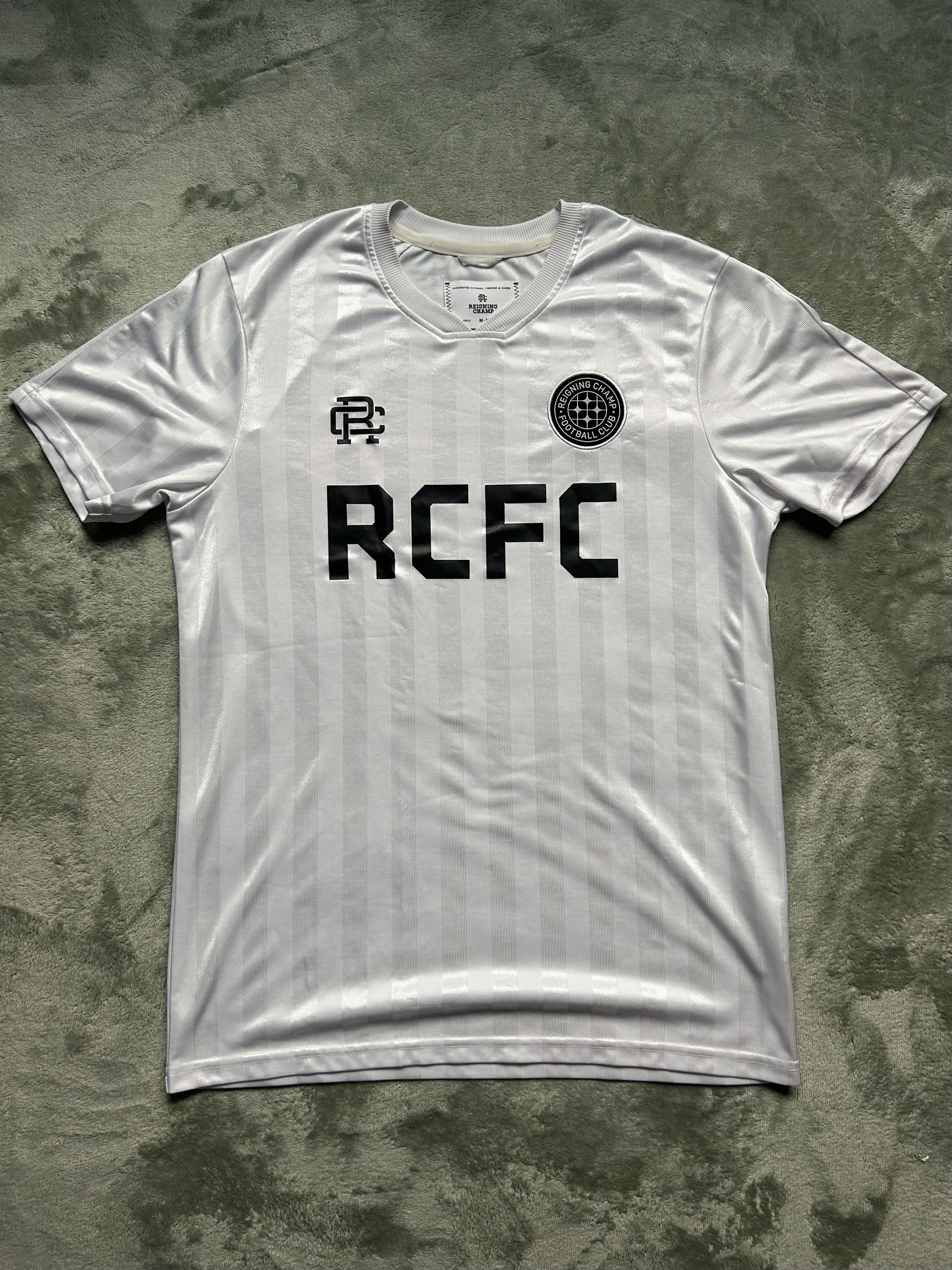 Reigning Champ RCFC Striped Jersey - Men's Medium (White) O