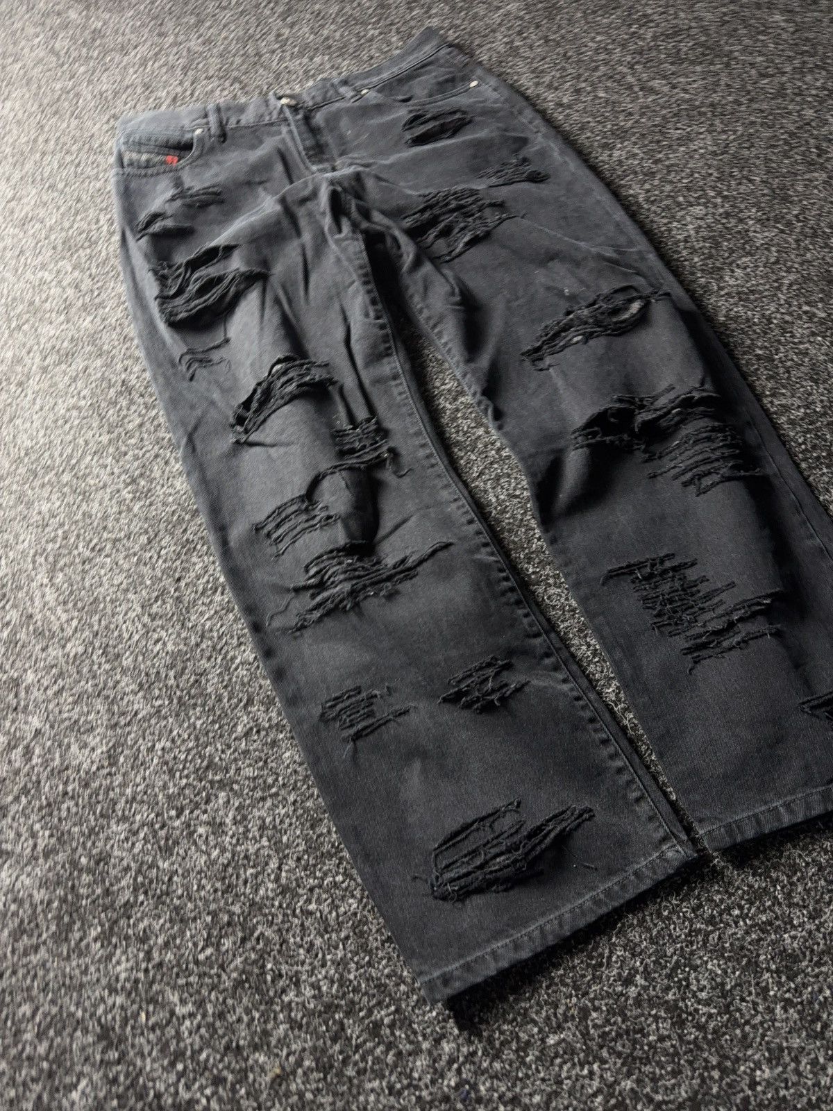 Diesel Luxury Y2K Diesel Niclah Heavy Distressed Washed Black Jeans Size 31" - 2 Thumbnail