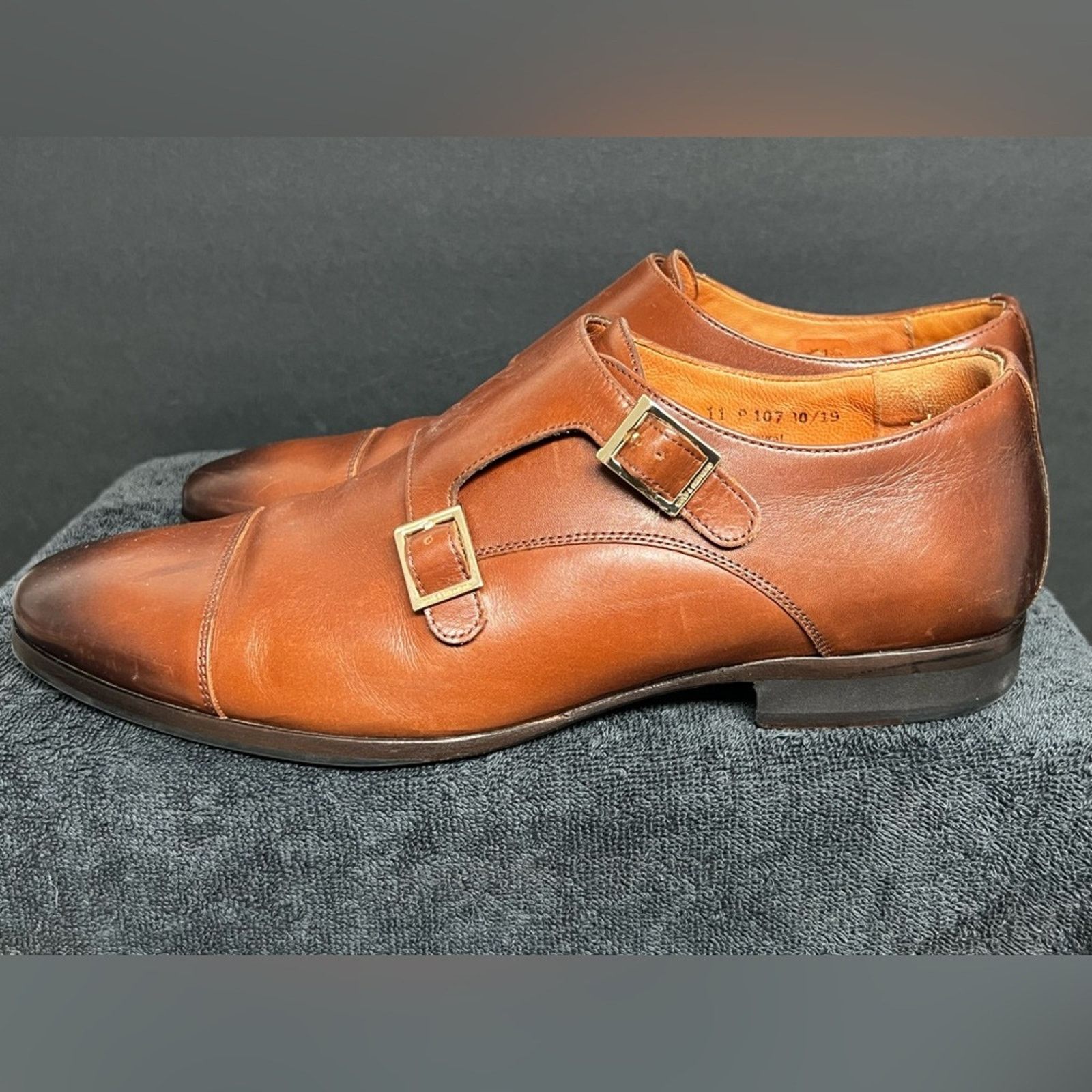 Wolf & Shepherd Wolf & Shepherd Gambit Shoes Brown Monk Strap Buckle Leather Size US 11 / EU 44 - 1 Thumbnail