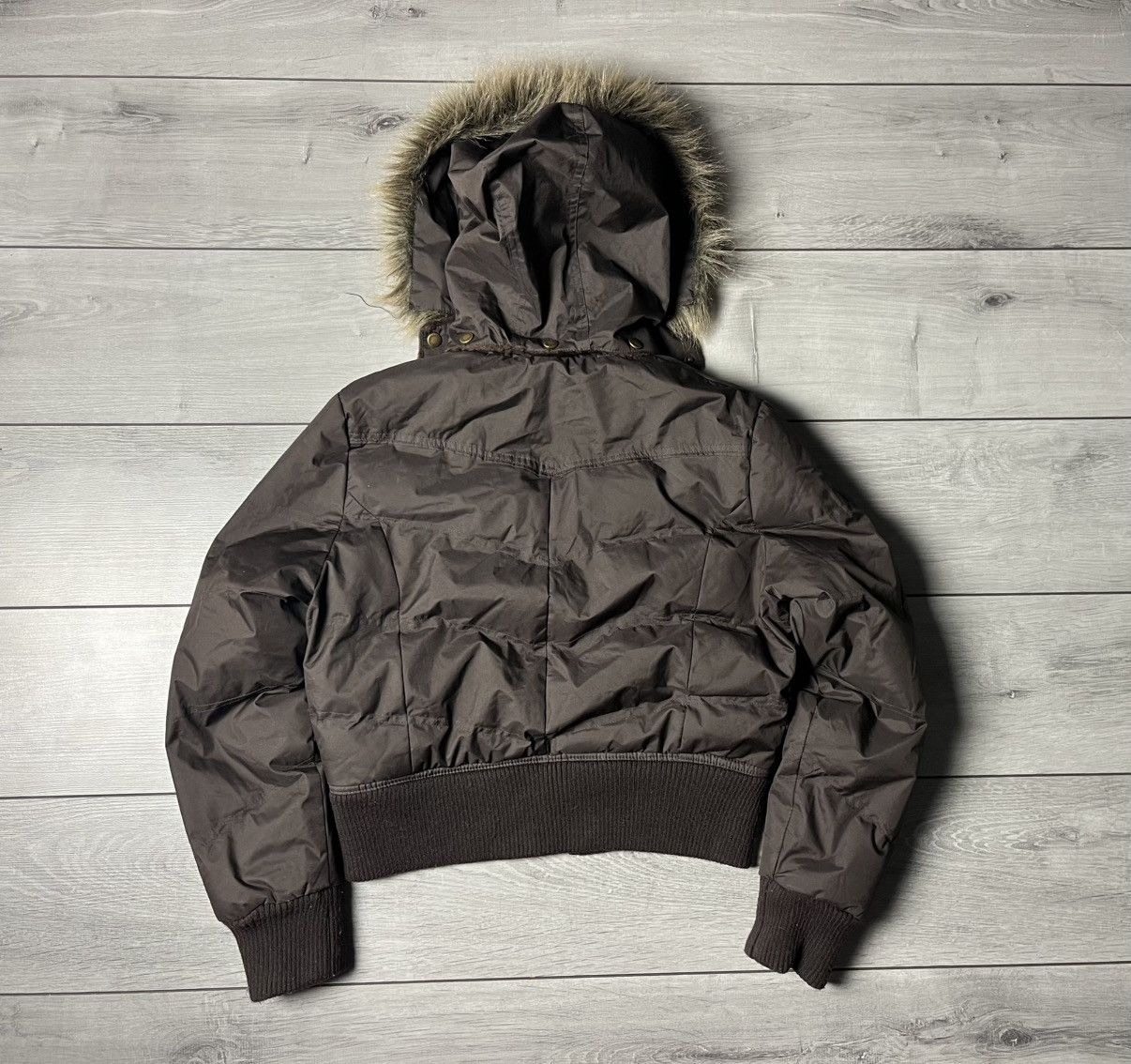 Japanese Brand Miss Posh Faux Fur Y2K Cropped Arctic Bomber Jacket Size L / US 10 / IT 46 - 4 Thumbnail
