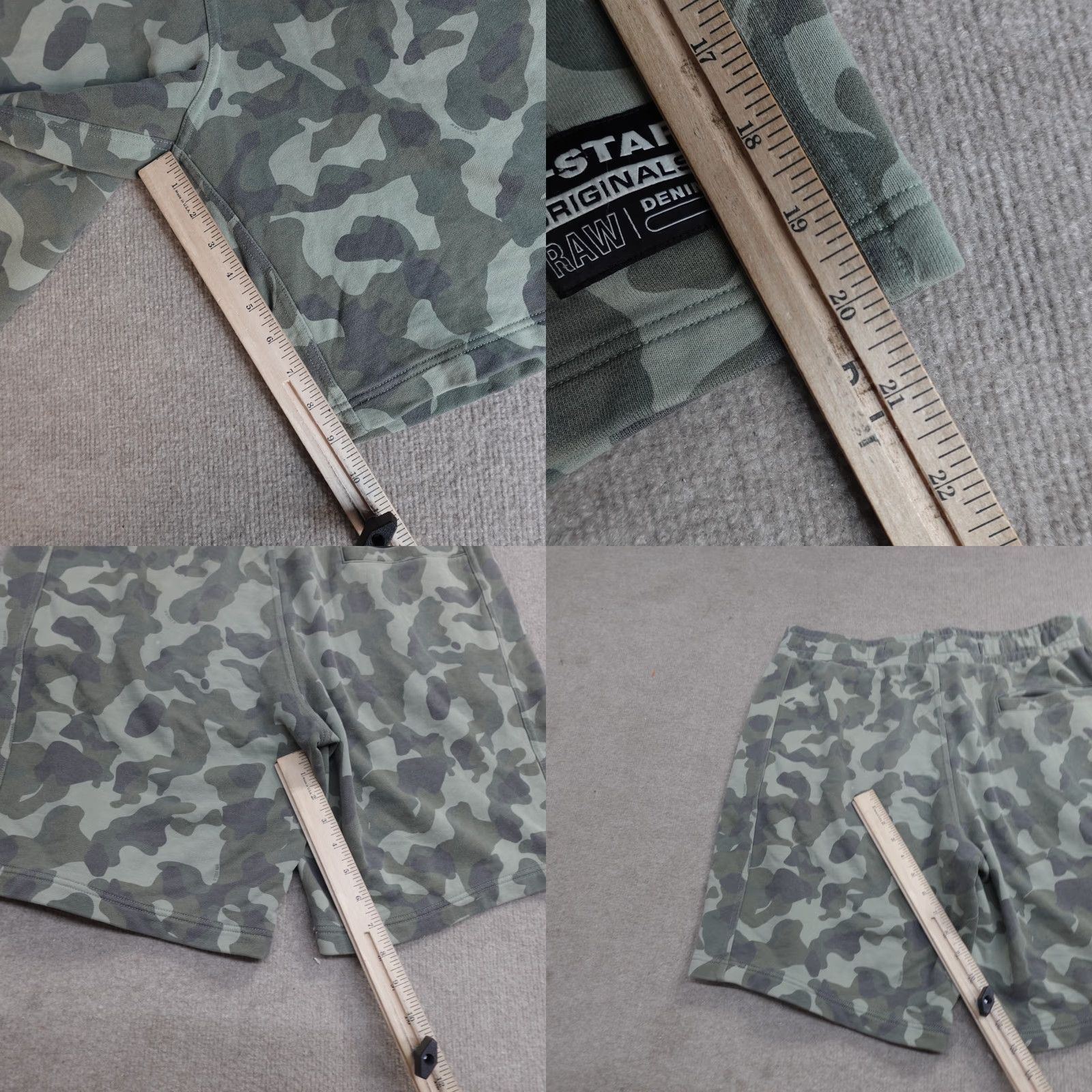 G-Star G-Star Shorts XL Green Camo 10" Sweatshorts Regular Men Camouflage Pockets Cargo Inseam 10in Size US 36 / EU 52 - 8 Thumbnail