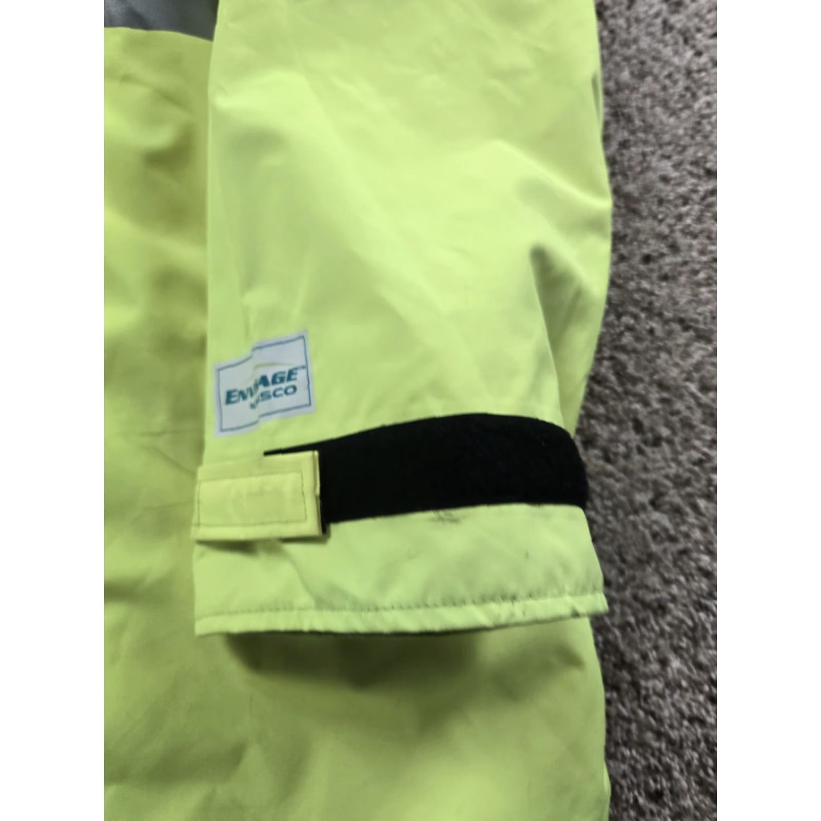 Rains VINTAGE Nasco Caltrans Rain Shell Jacket XL Mens Neon Full Zip Reflective Hi-Vis Yellow Jacket Mens XL Neon Hi-Vis 90s (if applicable) Size US XL / EU 56 / 4 - 3 Thumbnail