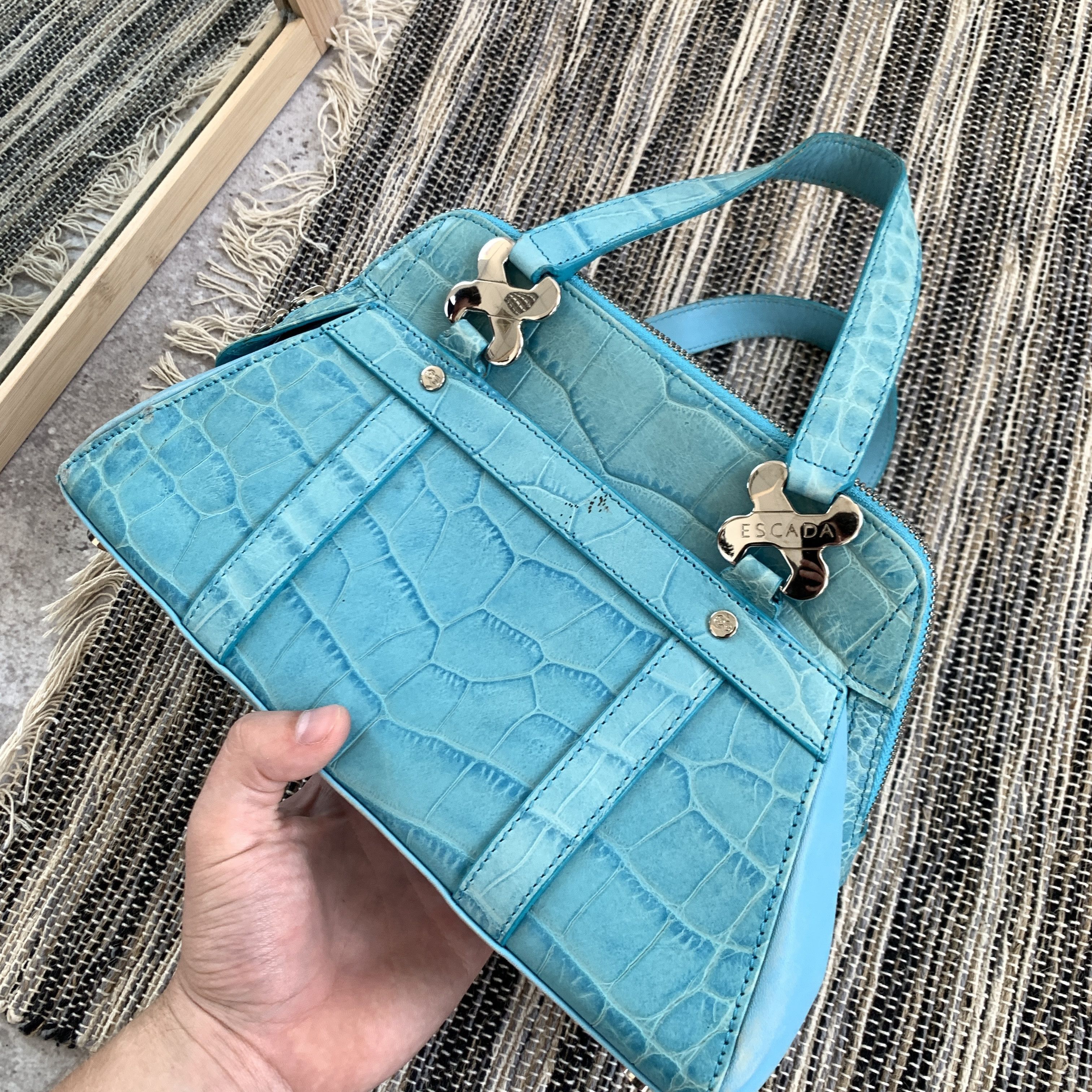 Escada Vintage Escada 90s Rare Women's Blue Handle Bag Size ONE SIZE - 2 Thumbnail
