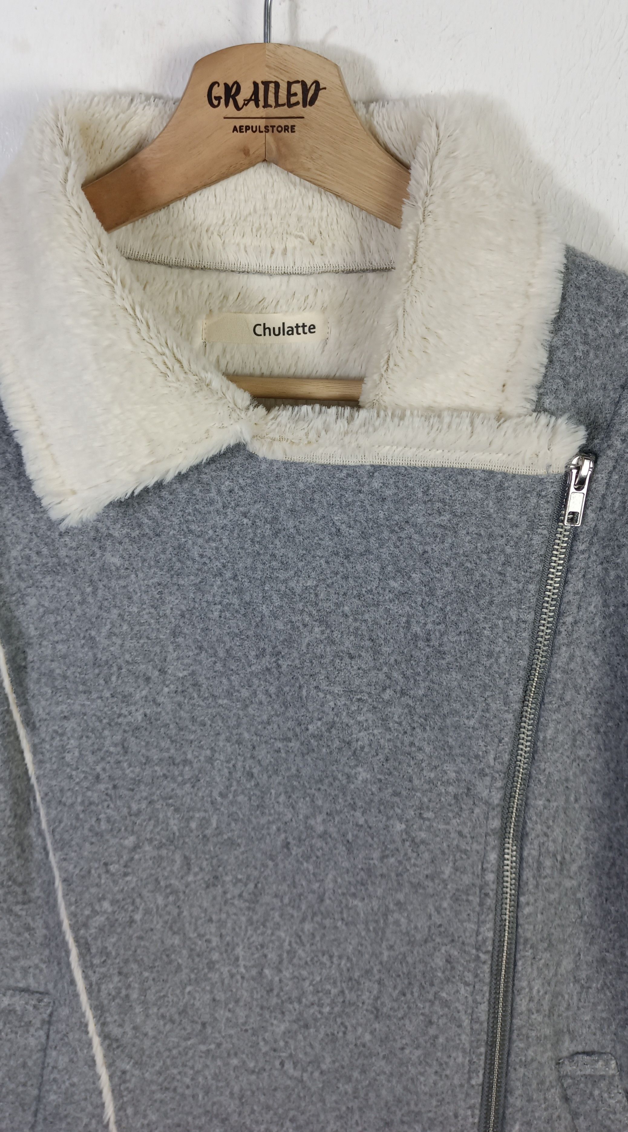 Japanese Brand Vintage🔥 Chulatte Faux Mouton Zip Up Jacket Size M / US 6-8 / IT 42-44 - 6 Thumbnail