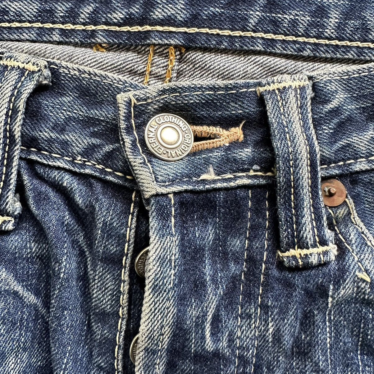 Japanese Brand Vintage Japanese Redline Distress Faded Denim Jean Pant W29 Size US 29 - 5 Thumbnail