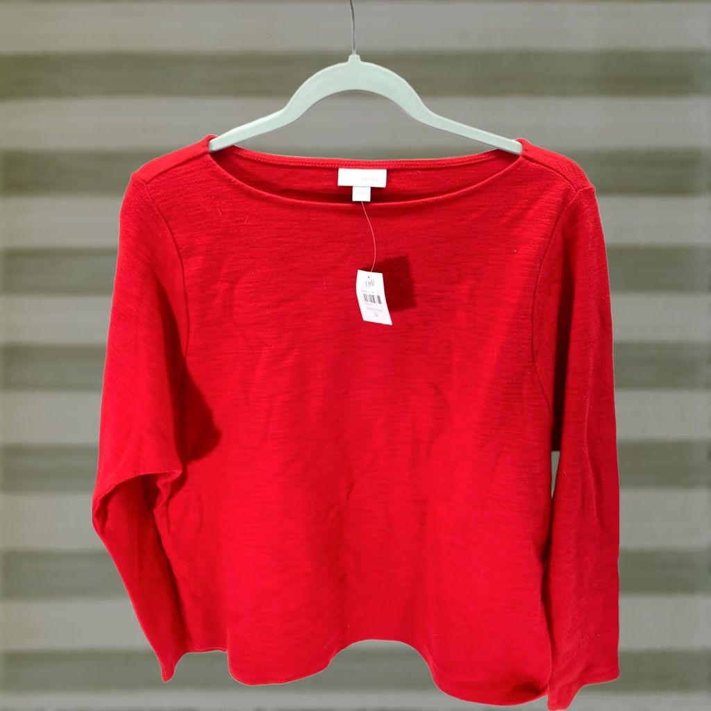 J. Jill J. Jill Tunic Pullover Sweater Top Womens S Red Boat Neck Long Sleeve Modern NWT Size S / US 4 / IT 40 - 1 Thumbnail