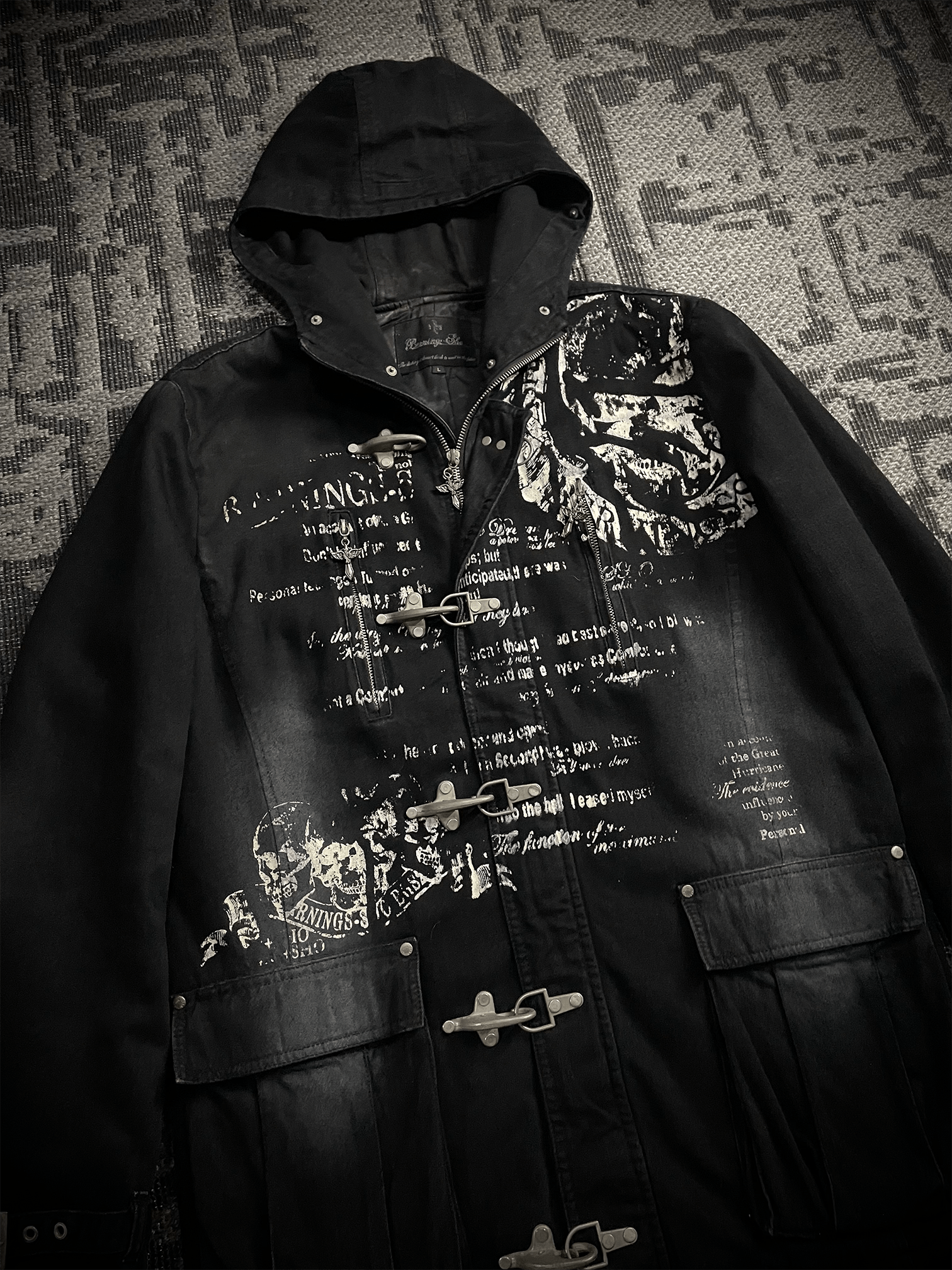Japanese Brand Bernnings Sho Poem Seditionaries Buckle Denim Hoodie Jacket Size US S / EU 44-46 / 1 - 2 Thumbnail