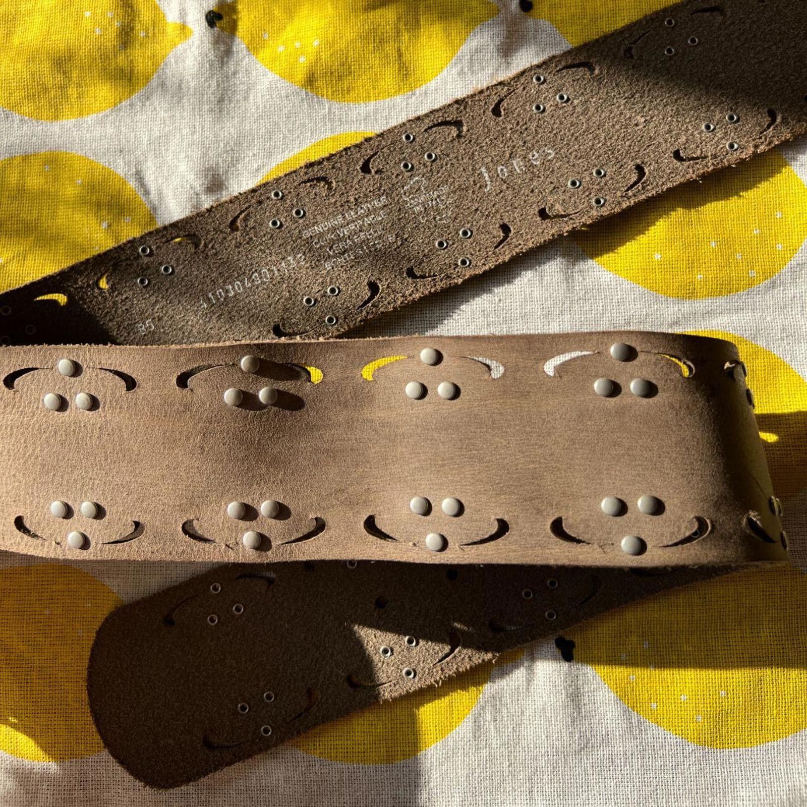 Jones New York Vintage Jones Genuine Leather Chunky Wide Belt 85 Size ONE SIZE - 7 Thumbnail
