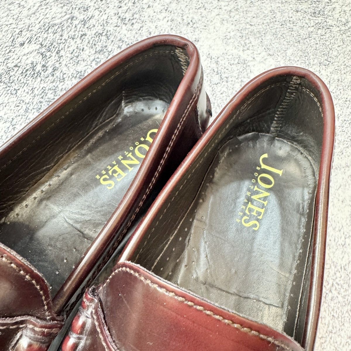 Handmade Jones Mens Burgundy Penny Loafers US9 UK8 EU42 27cm Size US 9 / EU 42 - 14 Thumbnail
