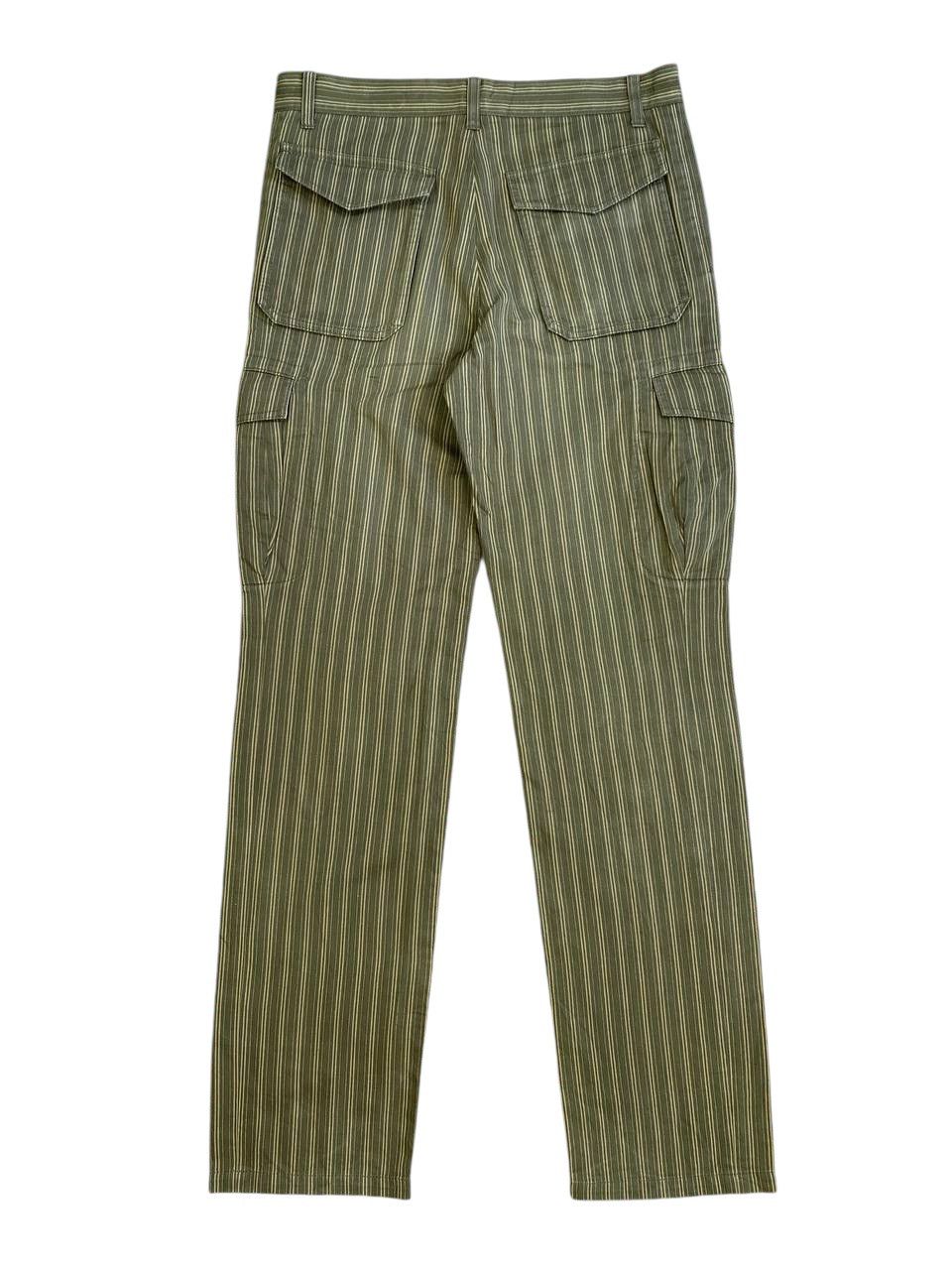 Yohji Yamamoto 90's AAR by Yohji Design Studio Green Pinstripe Cargo Pants Size US 30 / EU 46 - 4 Thumbnail