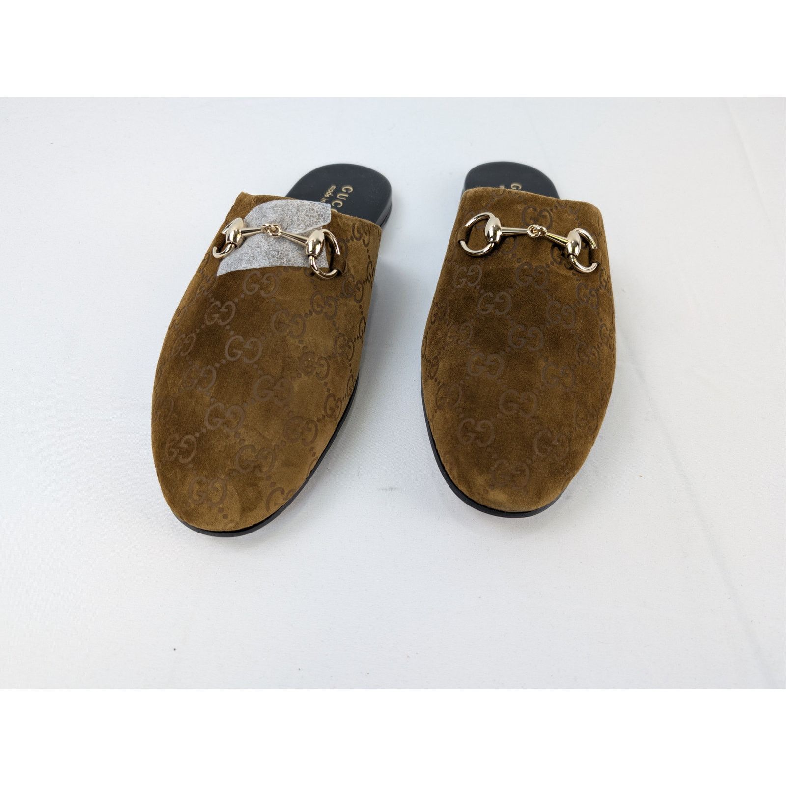 Gucci o1rshd1 men's GG Monogram Horsebit mules Slippers in brown Size US 9.5 / EU 42-43 - 8 Thumbnail
