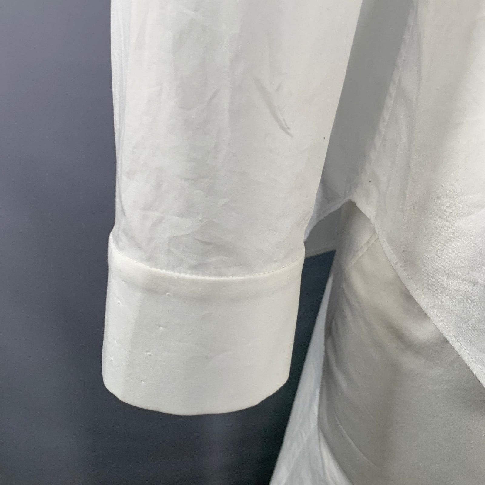 Nili Lotan NILI LOTAN White Cotton Pleated Bib Tuxedo Long Sleeve Shirt Size 48R - 8 Thumbnail