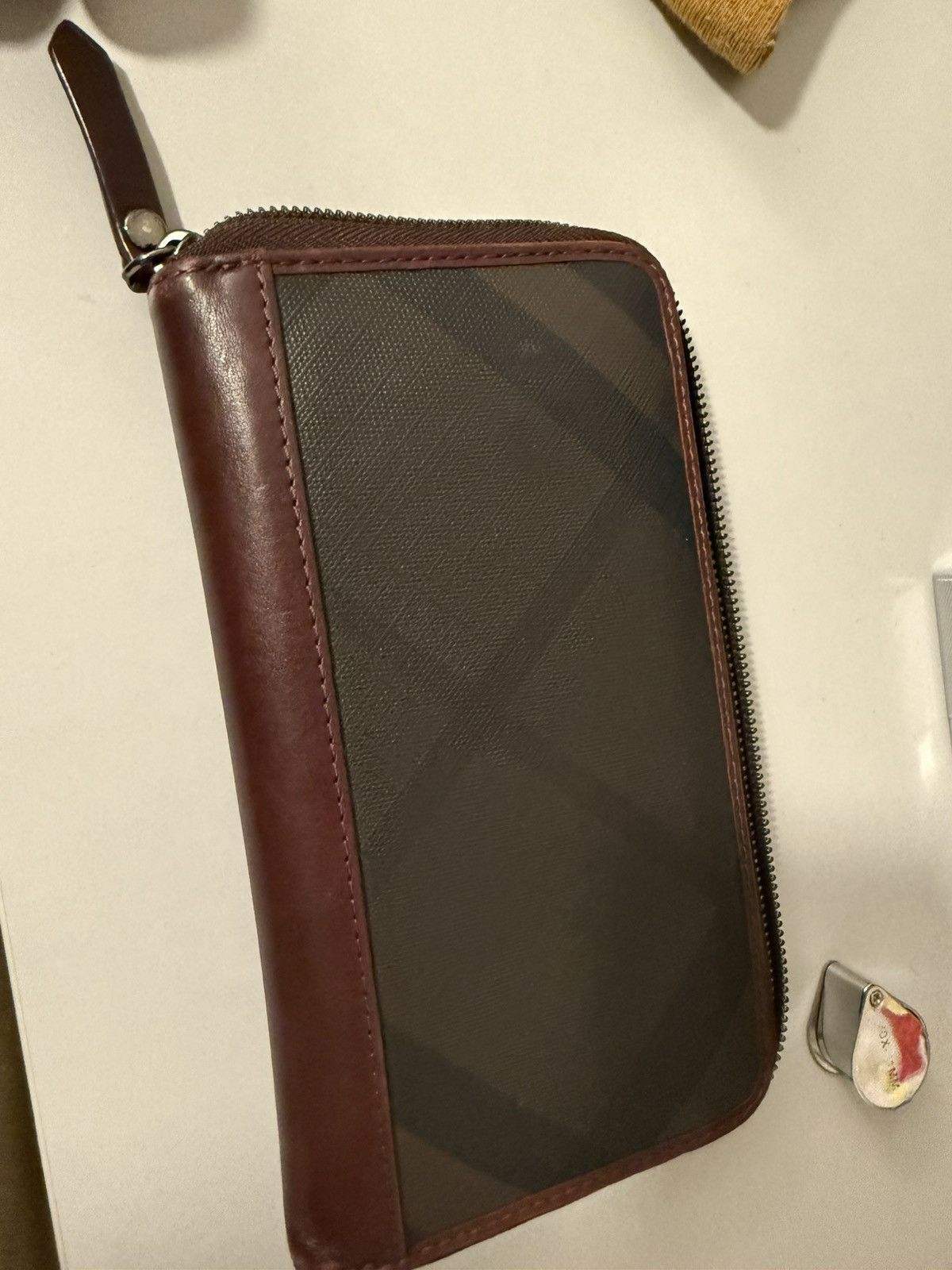 Burberry Burberry Wallet Burgundy With Classic Pattern Size ONE SIZE - 2 Thumbnail