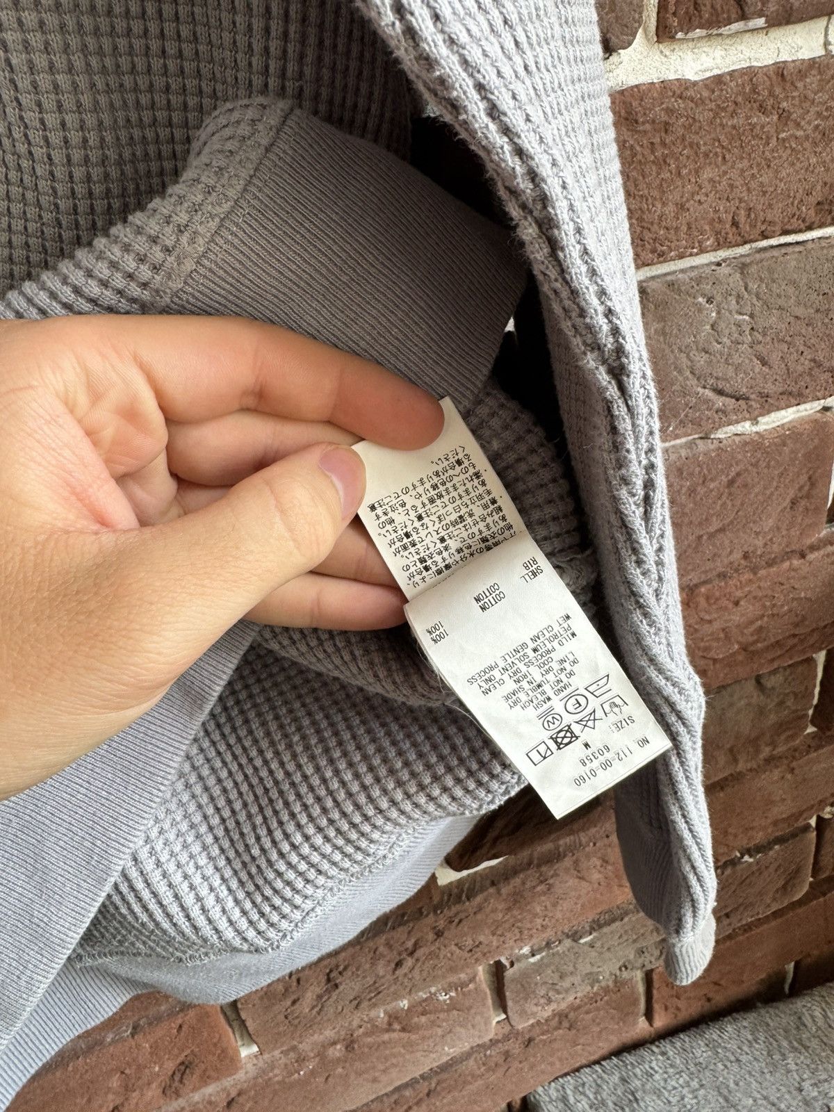 Japanese Brand Ships Thyard Japanese Designer Gray Waffle Crewneck Sweatshi Size US M / EU 48-50 / 2 - 10 Thumbnail
