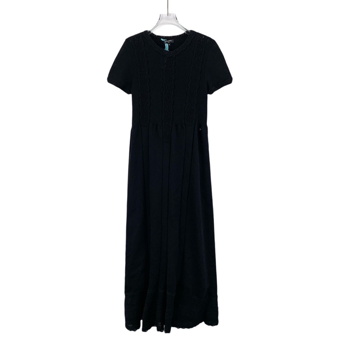 Chanel Chanel Black Logo Embroidered Cotton Knit Dress Size S / US 4 / IT 40 - 1 Thumbnail