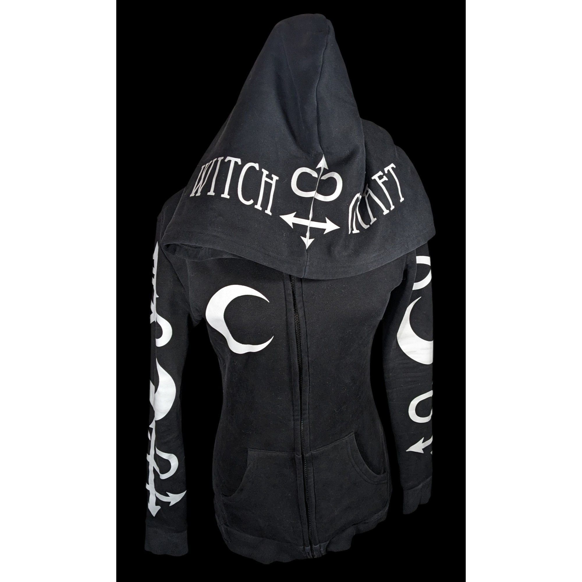Other Restyle Gothic Witch Occult Symbol Black Zip Hoodie Size S / US 4 / IT 40 - 3 Thumbnail
