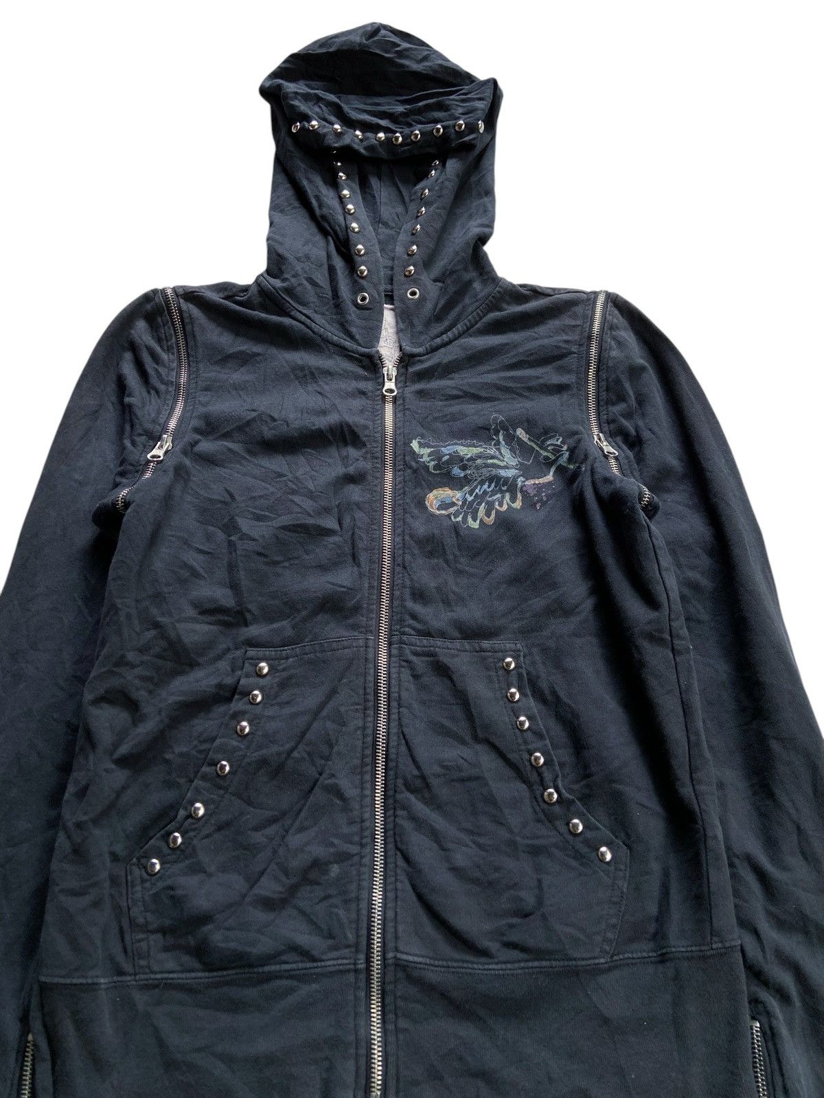 Japanese Brand LEVI'S MULTI ZIPPER PUNK SUN FADED STYLE ZIP HOOODIE Size US S / EU 44-46 / 1 - 5 Thumbnail