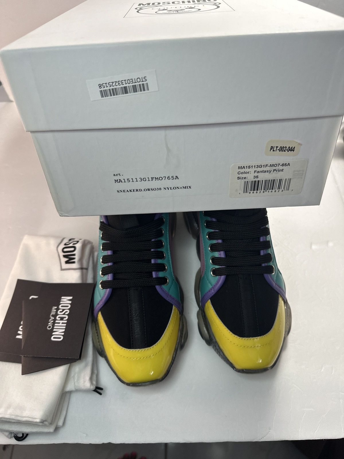 Moschino MOSCHINO Teddy Mix Media Chunky Sneakers Size US 5 / IT 35 - 12 Thumbnail