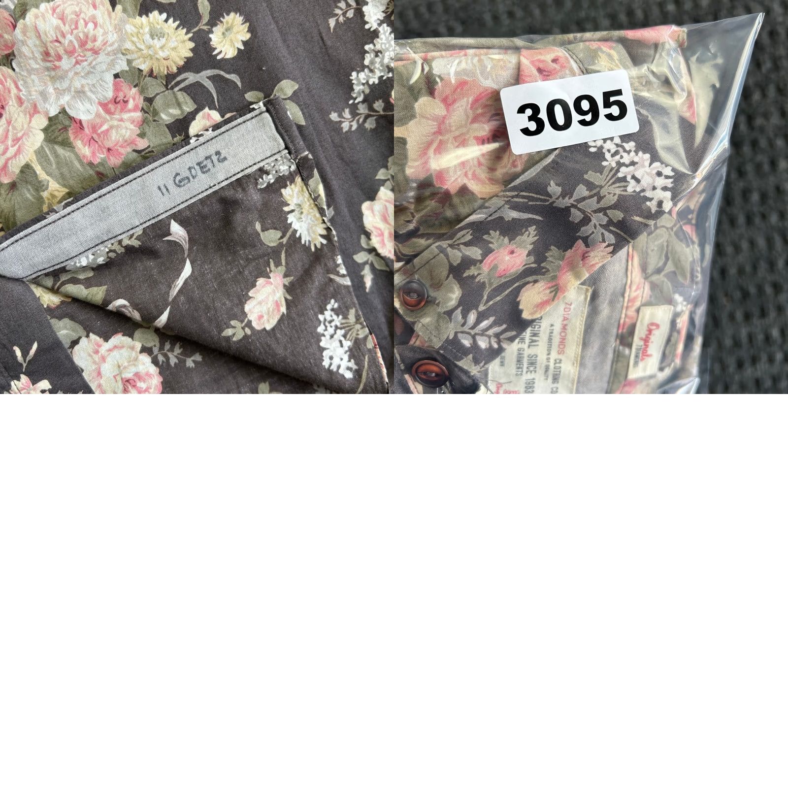 Vintage VINTAGE 7 Diamonds Mens Short Sleeve Button Down Shirt L Floral Hawaiian Gray Size US L / EU 52-54 / 3 - 9 Thumbnail